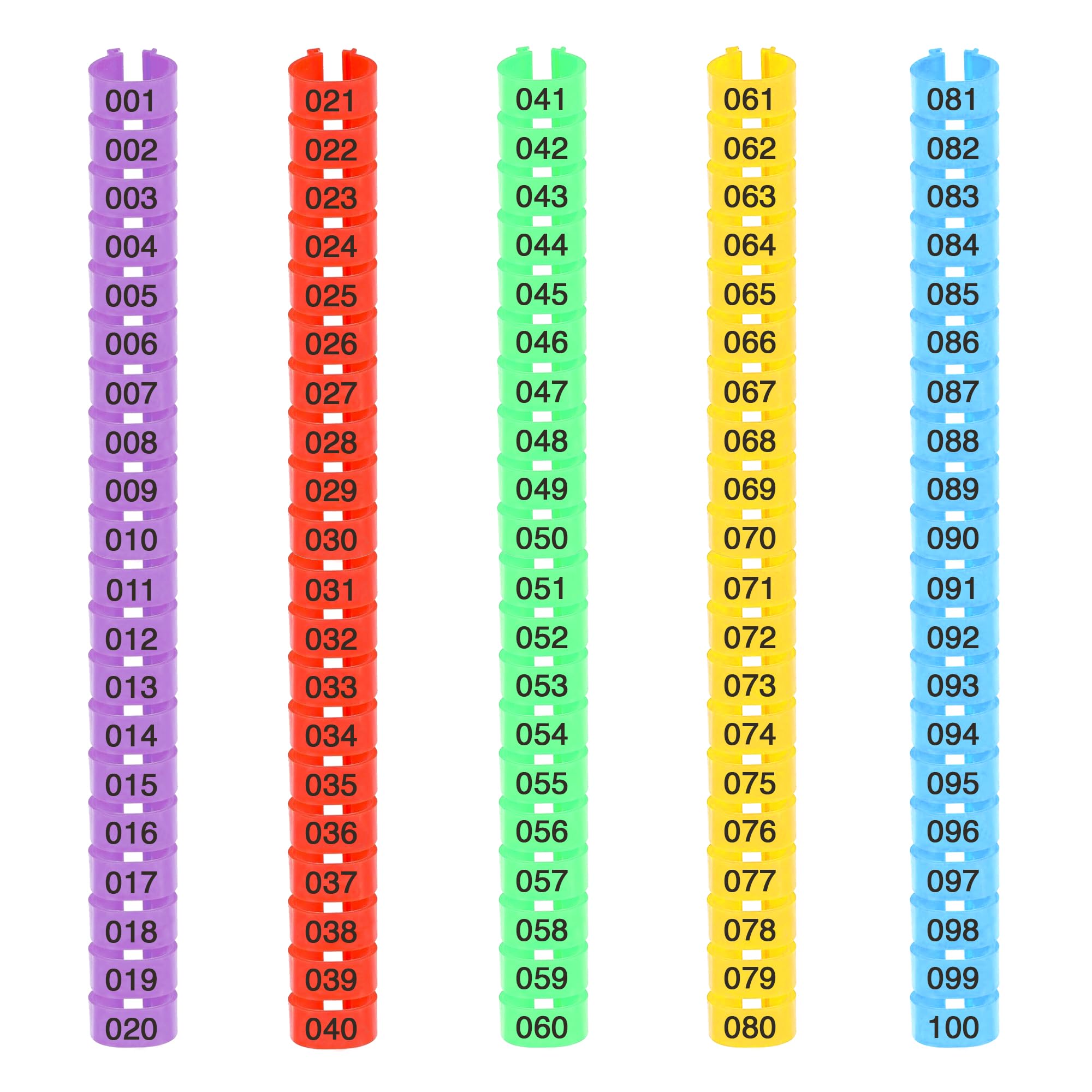 Numbered & Multi-Colored Plastic Poultry Leg Bands - 0.6