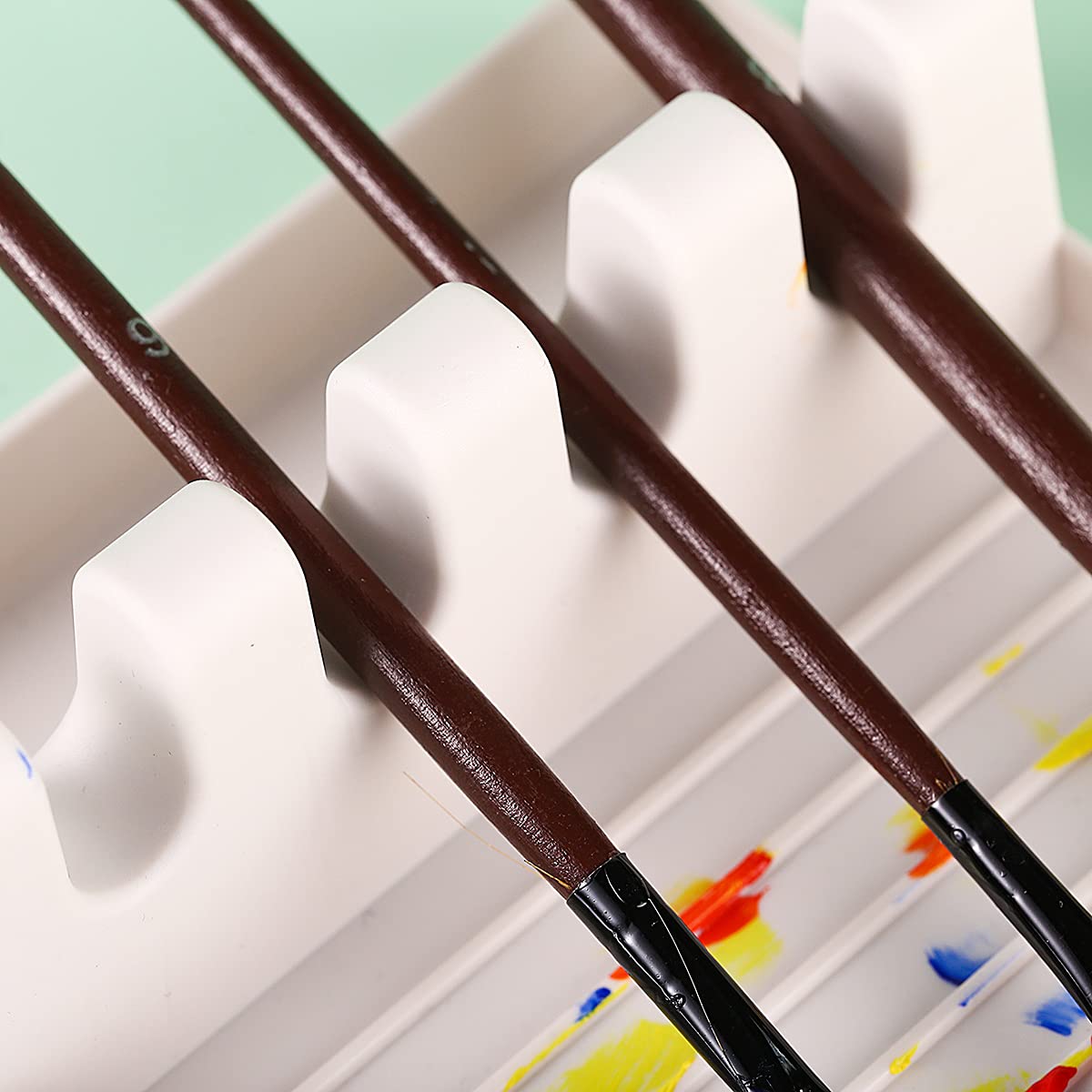 5-Slot Paint Brush Holder for Large Brushes - Organizer for Watercolor, Oil & Acrylic Painting - Perfect for Art Studios, Painting Parties & DIY Projects