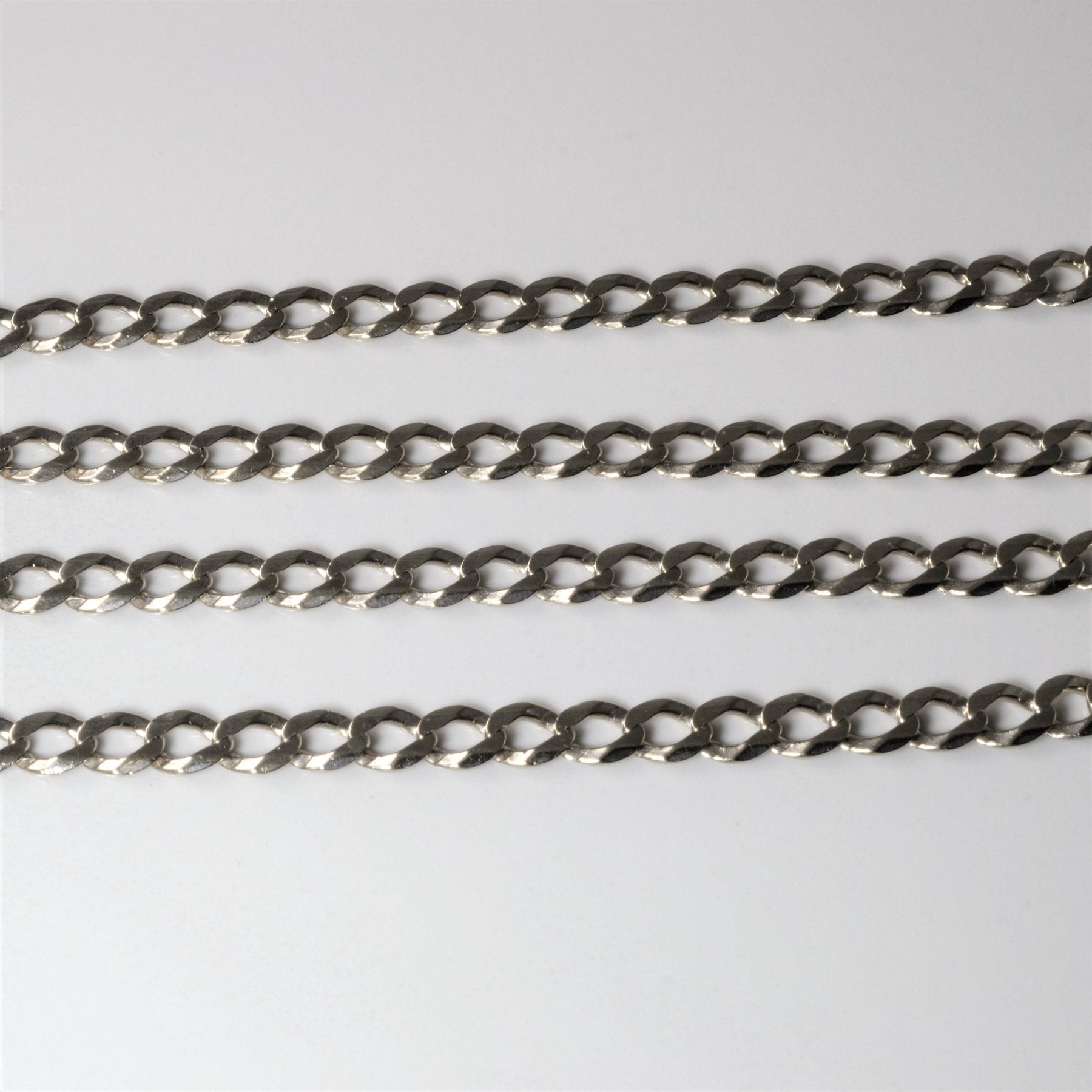 10K White Gold Cuban Link Chain Necklace 26