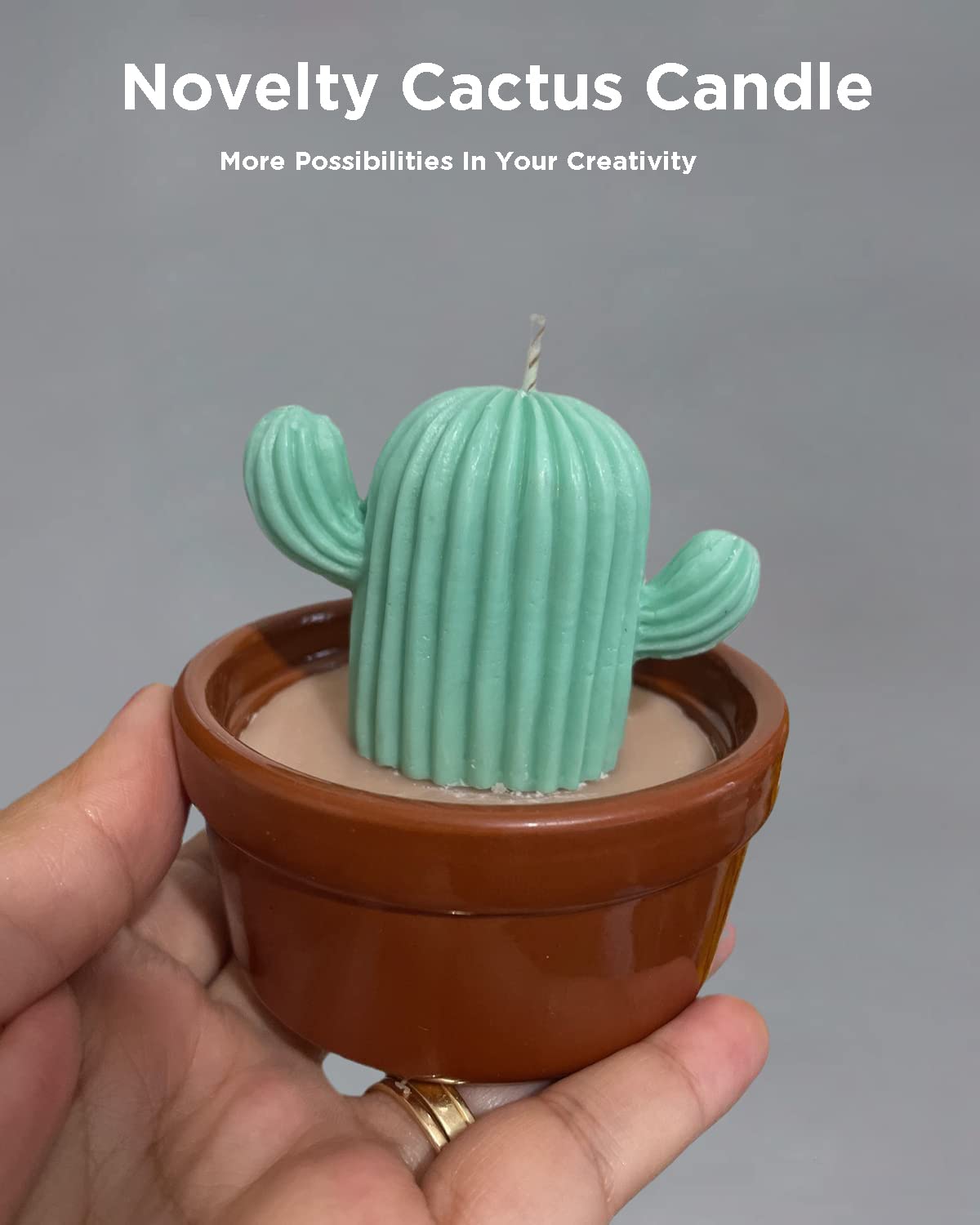 2-Pack Cactus Candle Molds - Silicone Resin Molds for DIY Crafts, Chocolate, Clay, Plaster Carving, Resin Pendant Making - Perfect for Aromatherapy Candles & Home Decor Gifts (3D Cute Design)