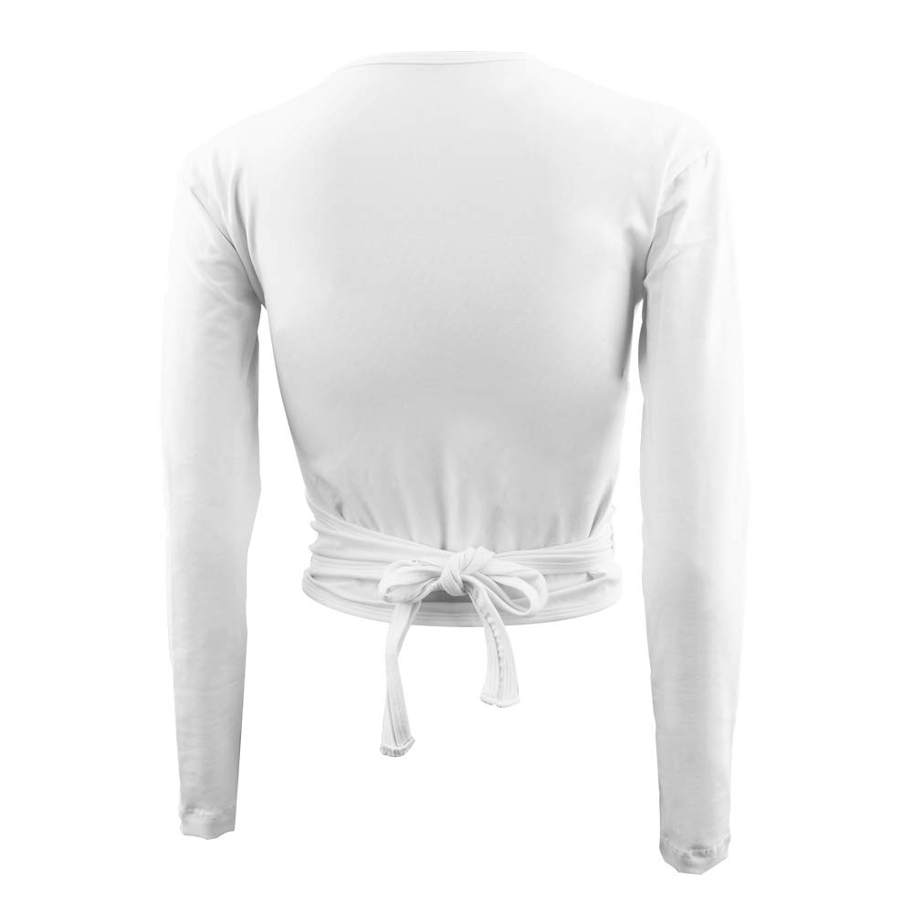 Girls Ballet Wrap Top - Soft Cotton Long Sleeve Dance Cardigan with Self-Tie for Ballet Class, Dance Practice & Casual Wear