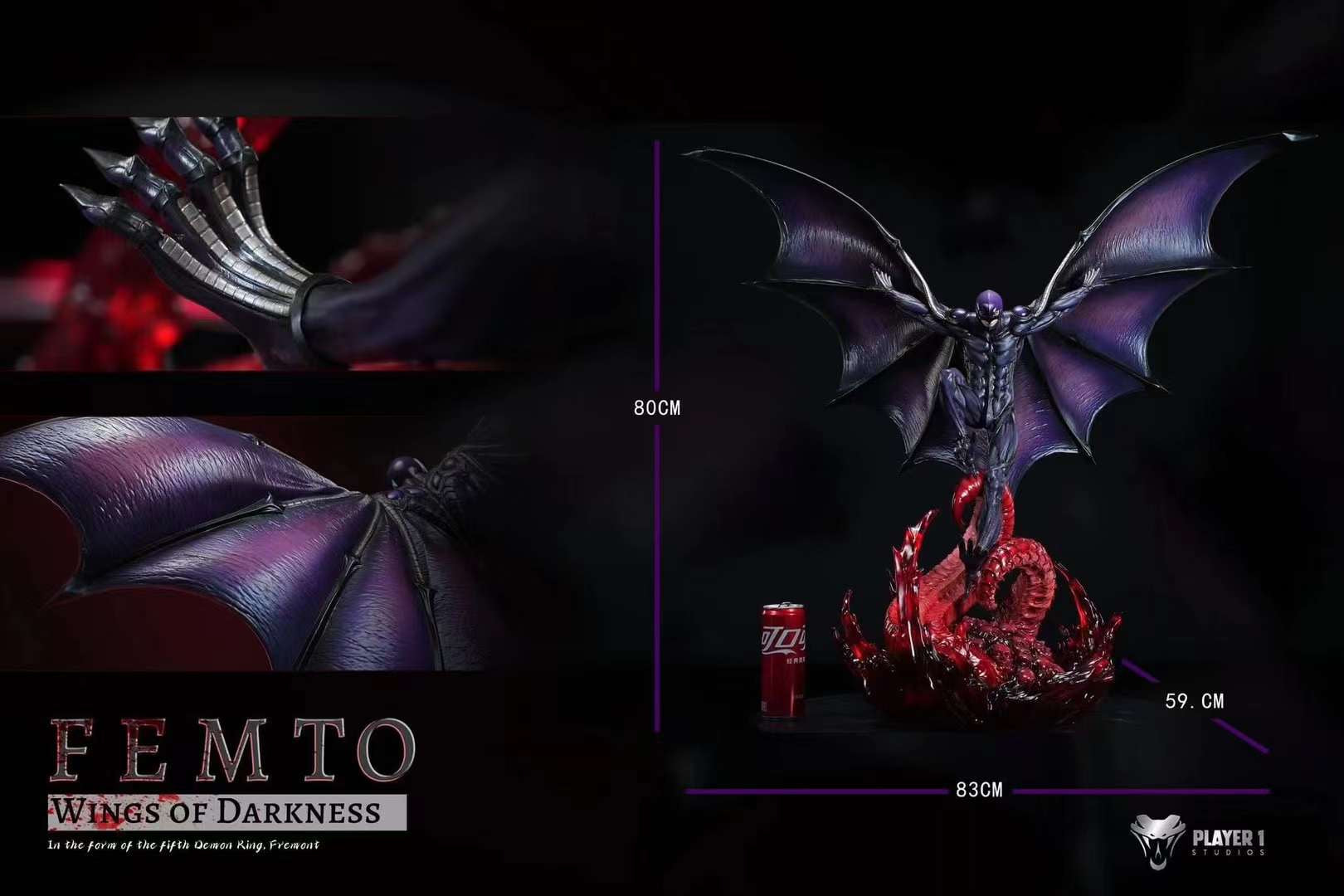 Player 1 Studio Custom Order Femto Dark Eagle Cosplay Costume - Premium Anime Figure Collectible for Fans & Gift Ideas | Perfect for Halloween, Comic Con & Cosplay Events