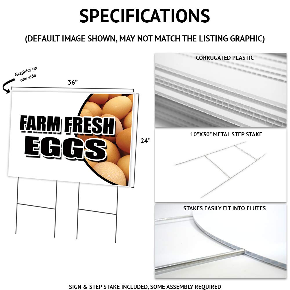 24x36 Inch Fresh Baked Bread Yard Sign with Stake - Durable Business Advertising Sign for Bakeries & Cafes - Made in USA - Perfect for Storefronts, Farmers Markets & Outdoor Promotions