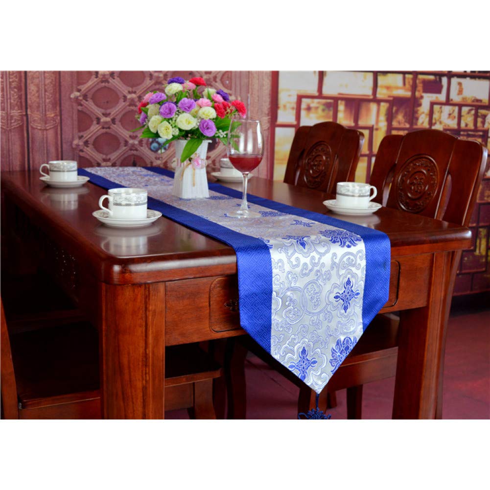 Chinese Silk Brocade Red Table Runner - Traditional Wedding Banquet Tablecloth with Exquisite Embroidery - Perfect for Chinese New Year Decor, Bridal Showers & Cultural Home Decor