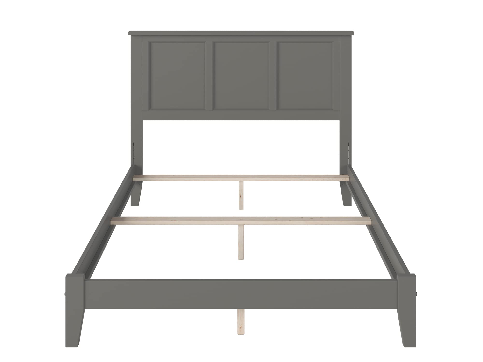 AFI Madison Full Size Foundation Bed Frame with USB Charging Ports, Grey - Sturdy Support for Mattresses, Perfect for Bedrooms, Guest Rooms & Dorms