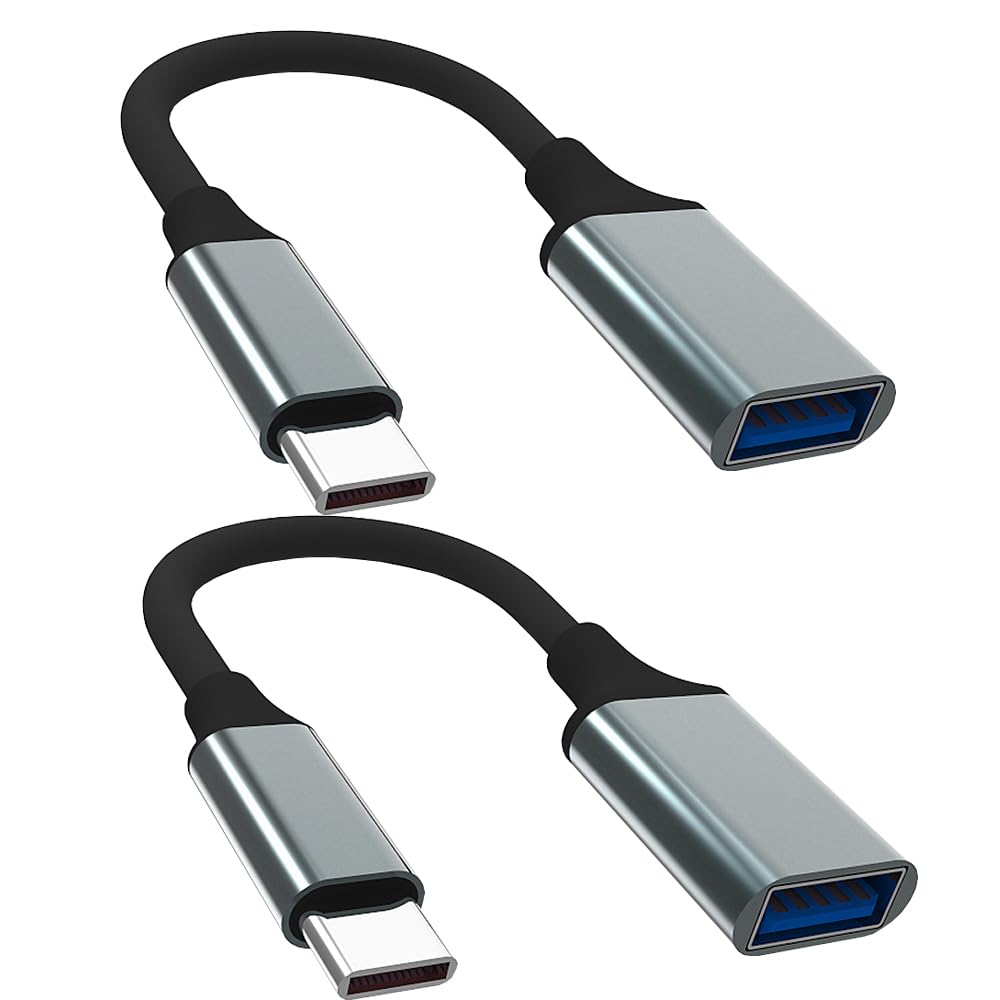 USB C to USB 3.0 Adapter [2 Pack] - USB to USB C OTG Converter for iPhone 15 Pro/Max, MacBook Pro/Air, Google Pixel, Samsung Galaxy S20/S21/S22 - Fast Data Transfer & Charging for Laptops, Phones & Tablets