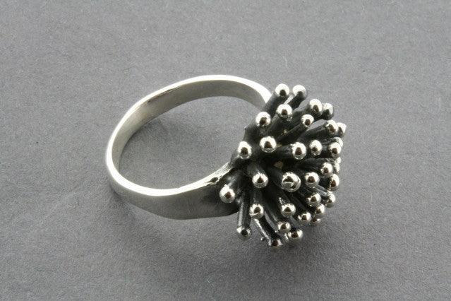 Oxidized Coral Ring for Women - Handmade Boho Jewelry - Natural Stone Statement Ring - Perfect for Beach Weddings, Vacation & Boho Fashion