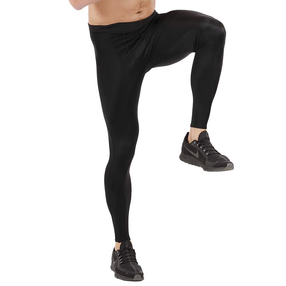 Insta Slim Men's High Compression Leggings with Targeted Support Panels - Workout Shapewear for Running, Gym & Training - 1PT5394