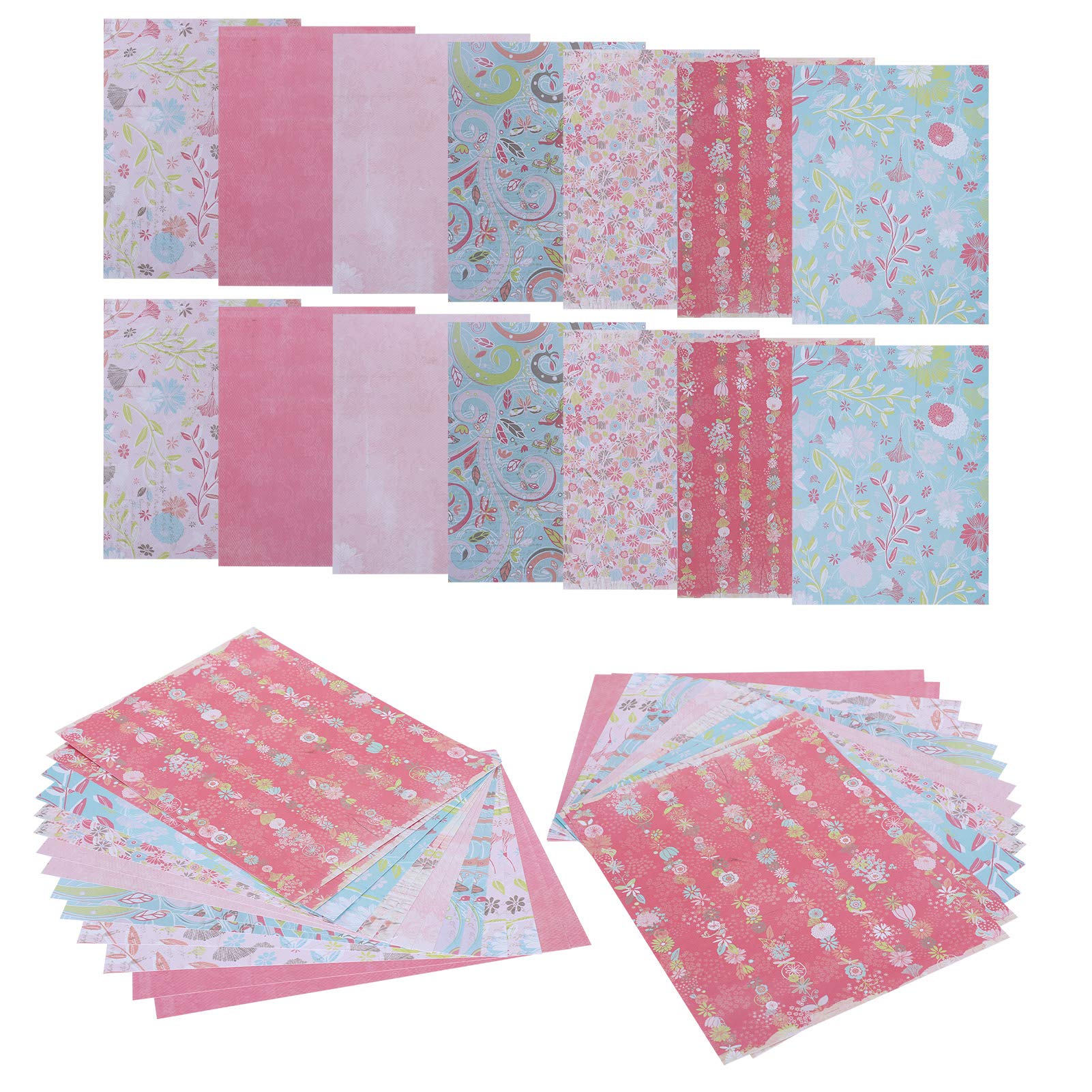 Zerodis 42 PCS DIY Scrapbook Paper Set - Floral Pattern Decorative Background for Journals, Photo Albums, Card Making - Perfect for Memory Books, Wedding Invitations & Craft Projects