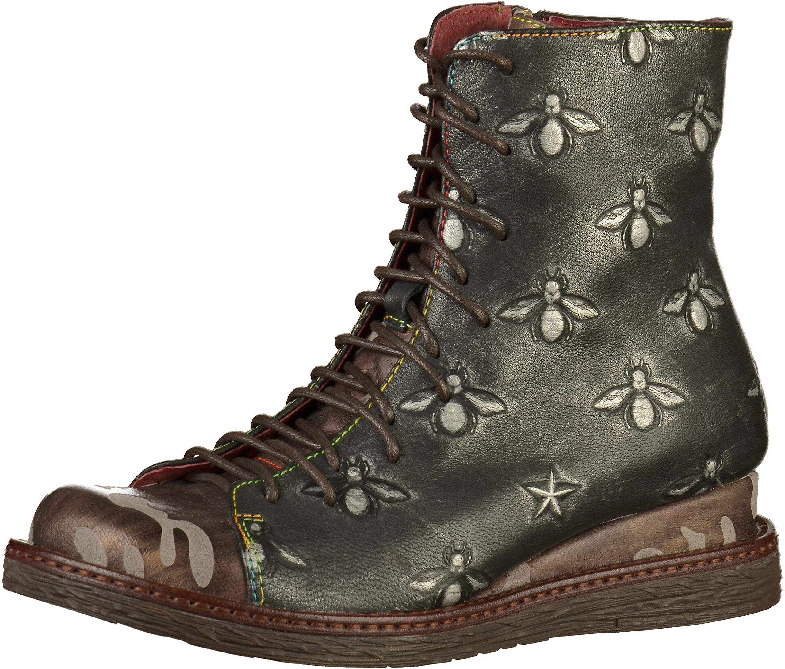 Laura Vita Women's Combat Boots - Stylish Ankle Boots for Women, Chunky Heel, Lace Up, Punk Gothic Fashion - Perfect for Daily Wear, Street Style & Night Out