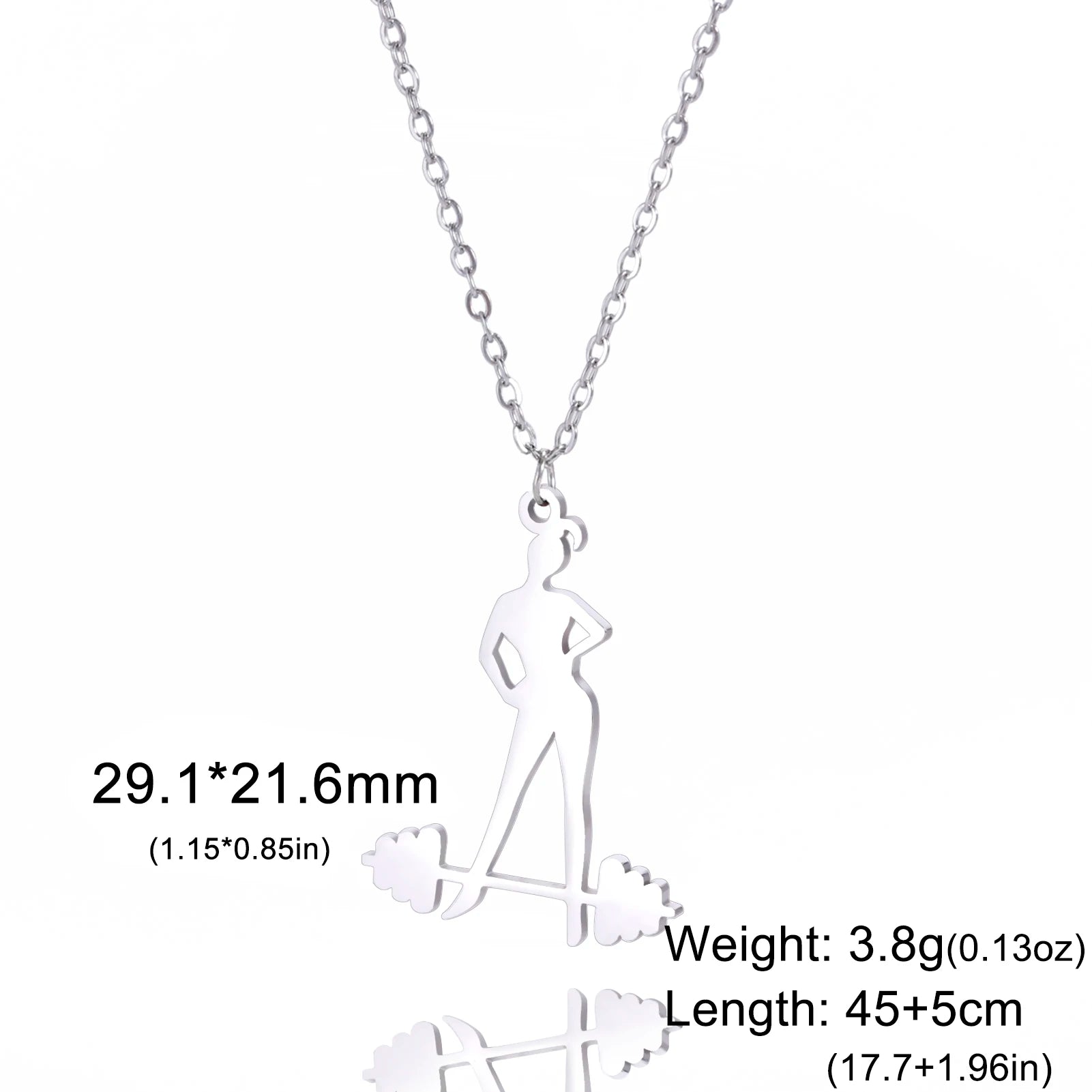 Lucktune Heartbeat Dumbbell Pendant Necklace - Stainless Steel Heart Shaped Fitness Jewelry for Women & Men - Perfect for Workouts, Gym, Valentine's Gift & Everyday Fashion Accessory