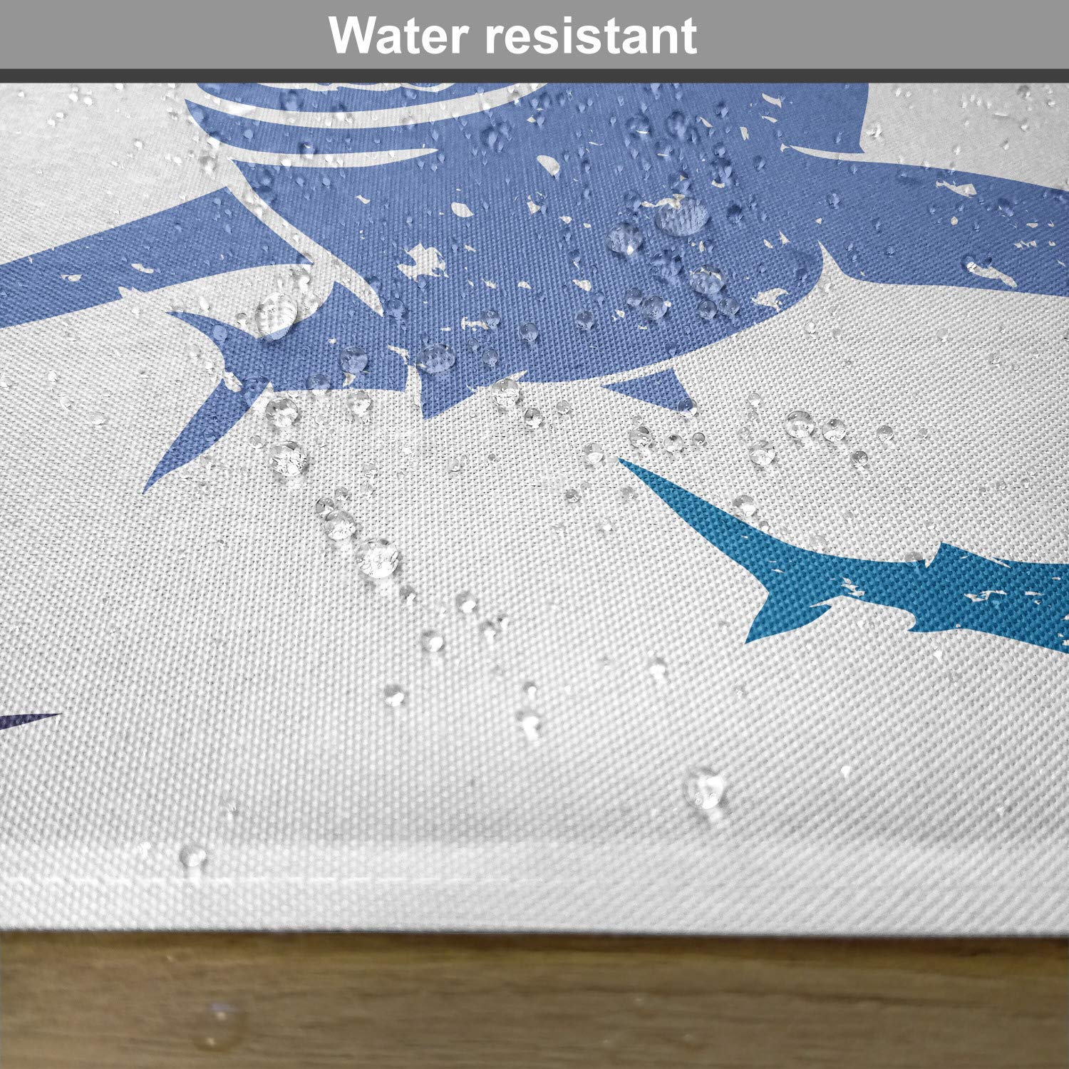 Ambesonne Shark Place Mats Set of 4 - Grunge Style Predator Design with Big & Small Mammals - Washable Fabric Dining Table Mats (Royal Blue, Standard Size) - Perfect for Ocean-Themed Parties, Restaurant Decor, and Shark Lover Gifts
