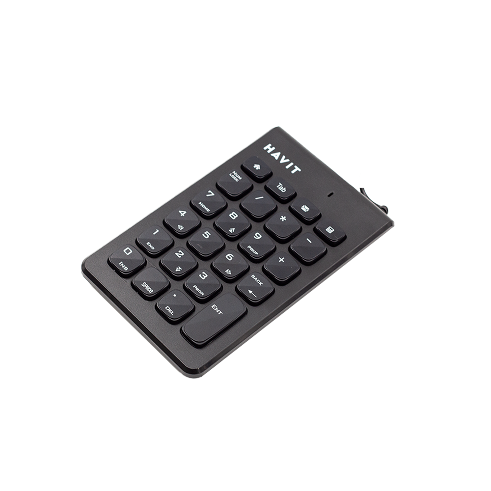 Havit HV-KB223 BK USB Numeric Keypad - Compact 17-Key Wired Number Pad for Laptops & Desktops - Perfect for Accounting, Data Entry & Office Work