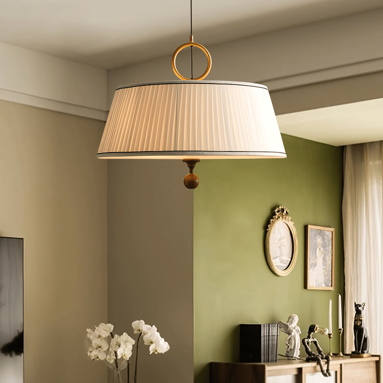 Alina Fabric Pendant Lamp - Modern Handmade Hanging Light Fixture for Dining Room, Bedroom & Living Room Decor