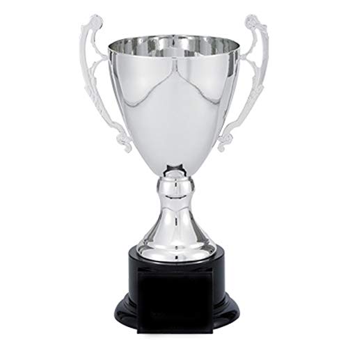 Customizable 13 Inch Silver Trophy Cup on Black Base - Personalized Awards & Gifts for Sports, Academic Achievements & Corporate Events