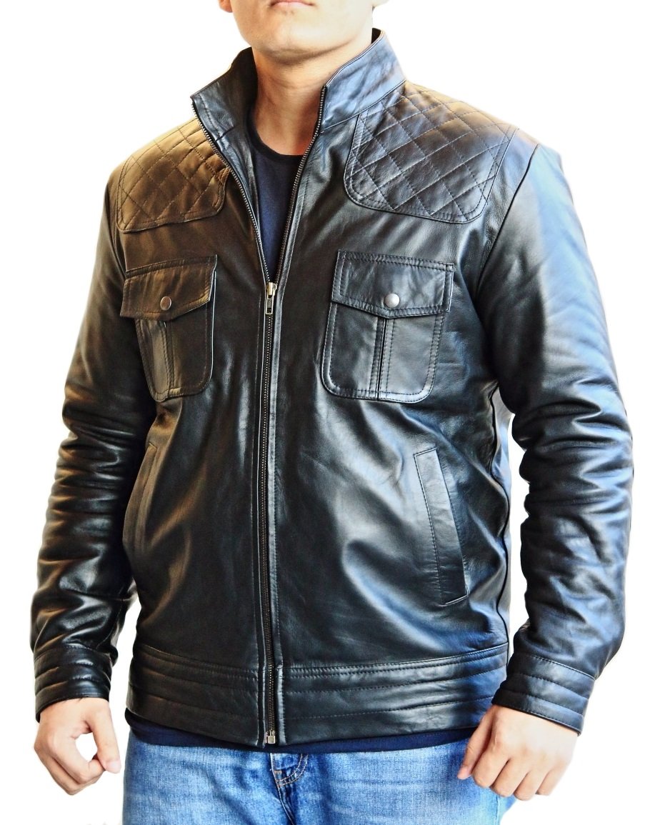 Classyak Men's Genuine Leather Motorcycle Jacket - Stylish Biker Jacket for Men, Perfect for Riding, Casual Wear & Outdoor Adventures