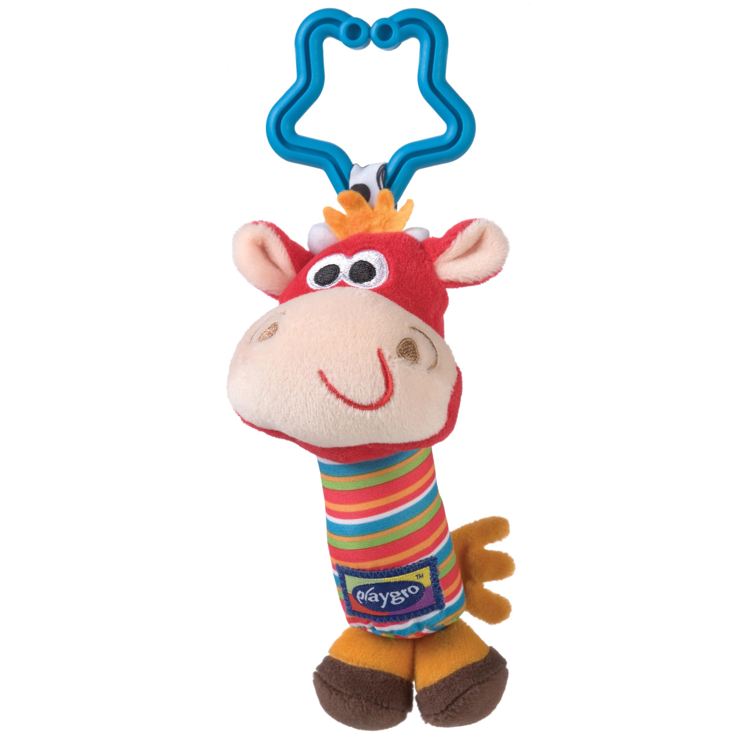 Playgro Tinkle Trio Soft Baby Hanging Toys for Infants 0-12 Months - Rattling Cow, Tinkling Dog & Squeaking Bird Sensory Toys - STEM Learning Developmental Toys with Easy Clip for Stroller, Crib, Car Seat & Baby Gym - Perfect for Tummy Time & Travel
