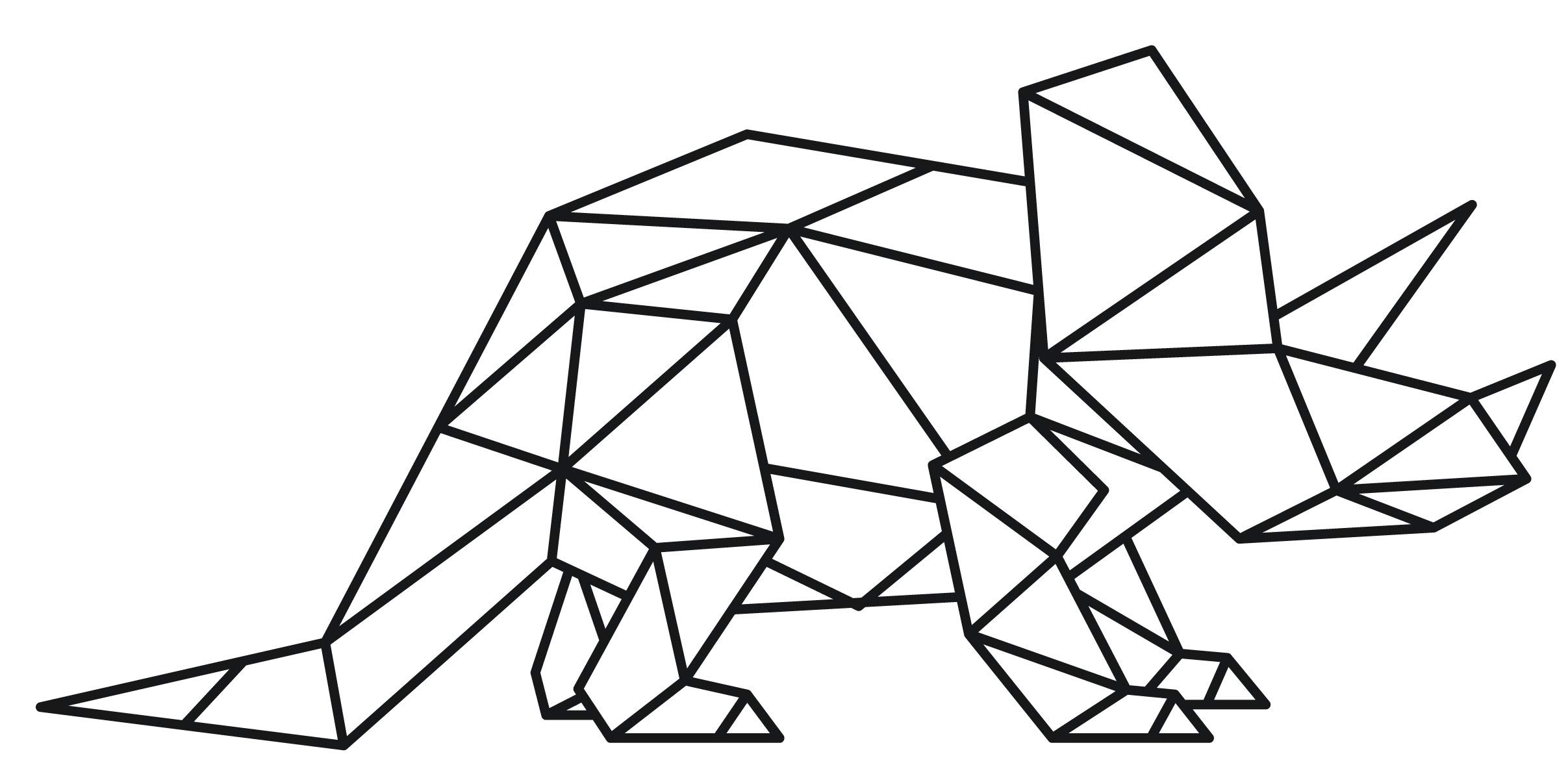 GEOMETRIC Triceratops Vinyl Wall Decal - Dinosaur Silhouette Sticker for Kids Room, Playroom & Classroom Decor - Perfect for Nursery, Bedroom & School Wall Art