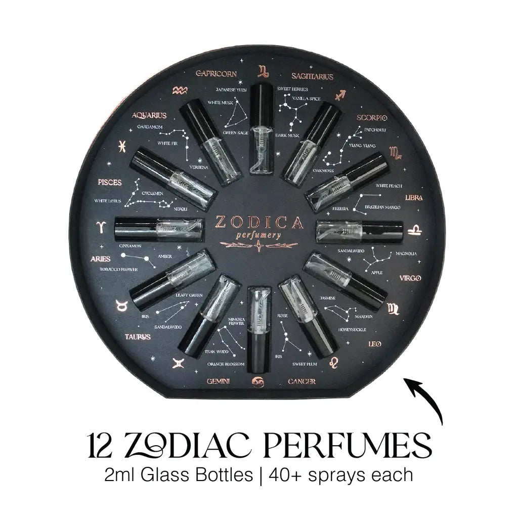 Zodiac Astrology Perfume Gift Set - 12 Unique Scents for Women, Travel Size Fragrance Collection | Perfect Birthday Gift, Romantic Present & Self-Care Luxury