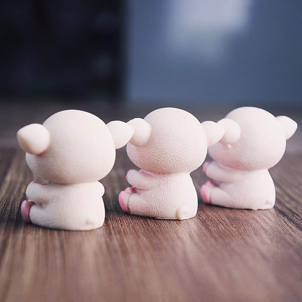 Cute Pink Pig Cake Toppers - 4pcs for Dessert & Bonsai Decor