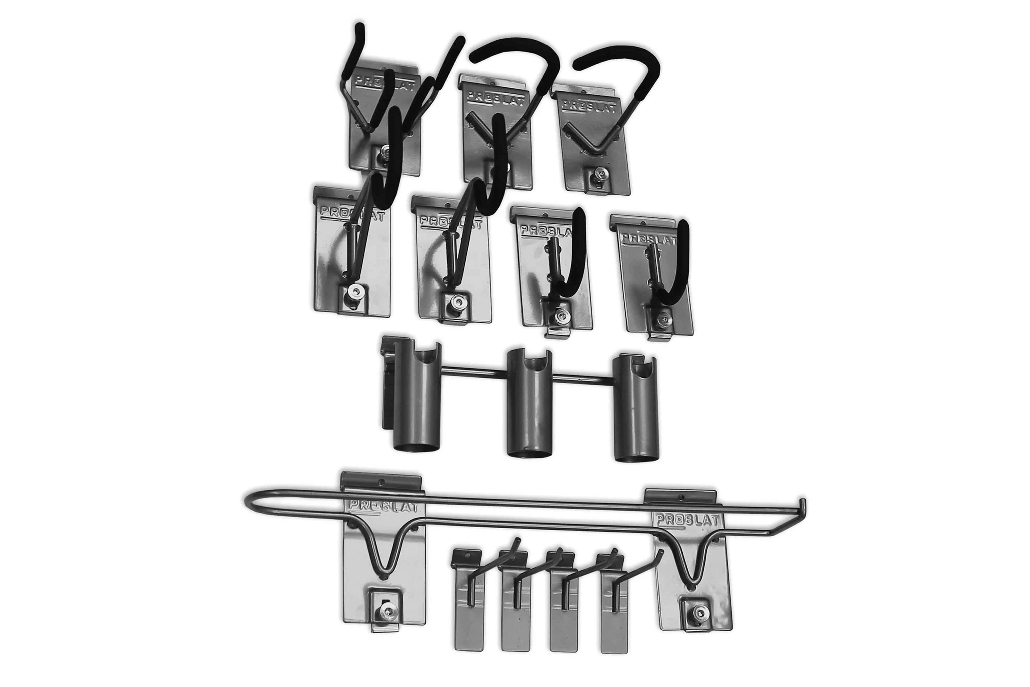 ProSlat 13-Piece Slatwall Sports Organizer Kit - Wall Mounted Gear Storage for Balls, Bats, and Equipment - Perfect for Garage, Basement, and Sports Room Organization
