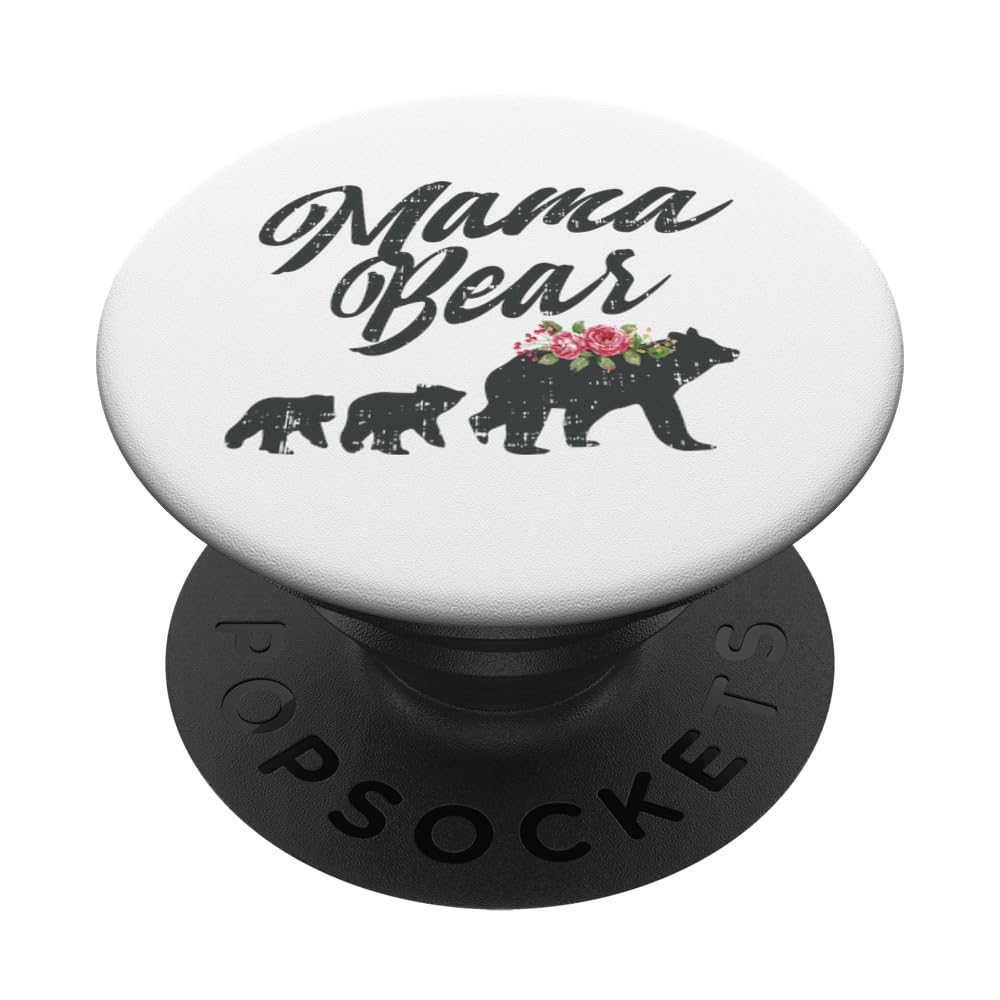 Floral PopSockets Swappable PopGrip - Cute Mama Bear Family Design - Perfect Mother's Day Gift for Mom - Great for Phones, Tablets & Daily Use