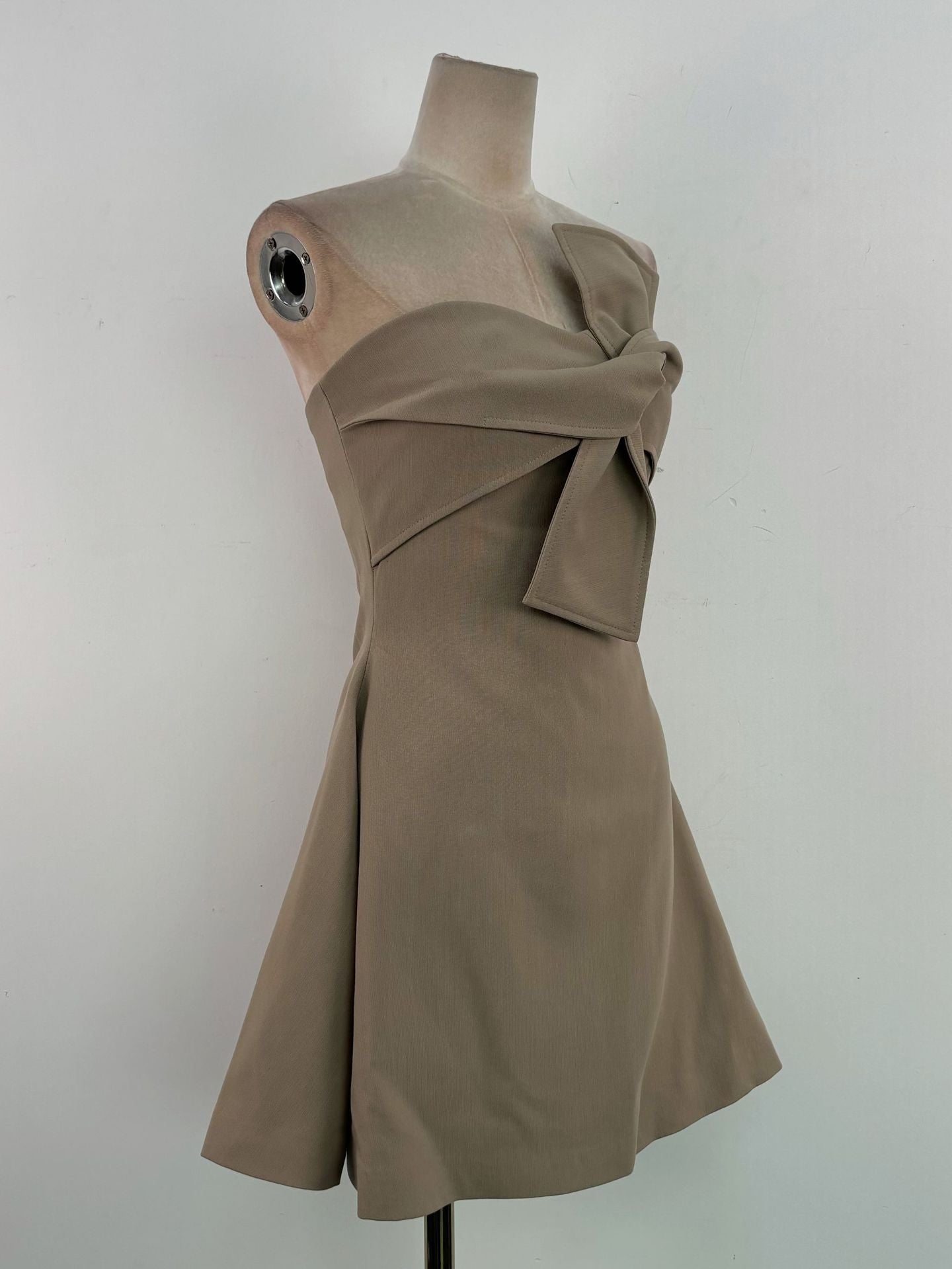 Alberta Bowknot Strapless Mini Dress in Camel - Sexy Bodycon Party Dress for Night Out, Date Night & Special Occasions