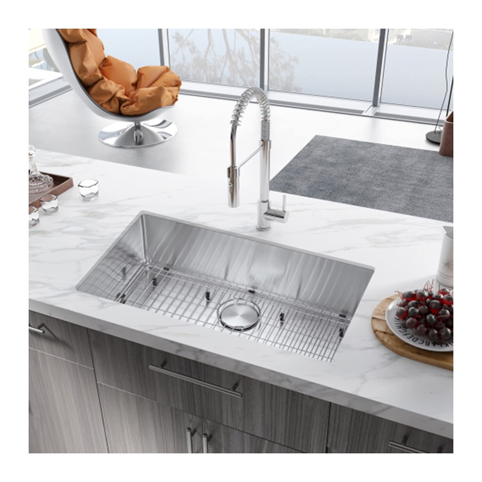 Premium Stainless Steel Single Bowl Kitchen Sink - Handmade Workstation Sink for Professional Chefs & Home Cooks | Perfect for Food Prep, Dishwashing & Modern Kitchen Design