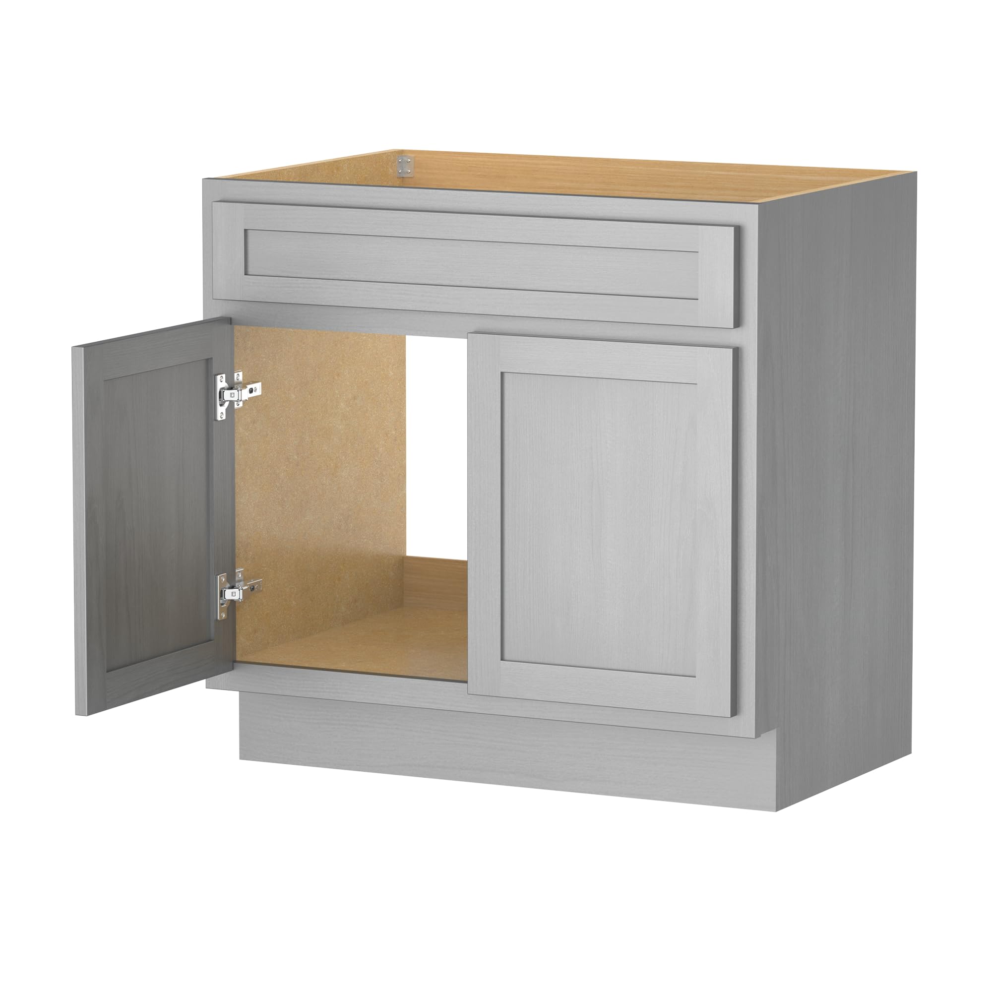 Vanity Art 36 Inch Double Shutter Door Bathroom Vanity Base Cabinet with Soft Closing Shaker Drawer - Sturdy Floor Mount Storage Organizer for Bathroom, Bedroom, Living Room & Kitchen (VA4036-S) - Perfect for Small Space Organization & Home Décor