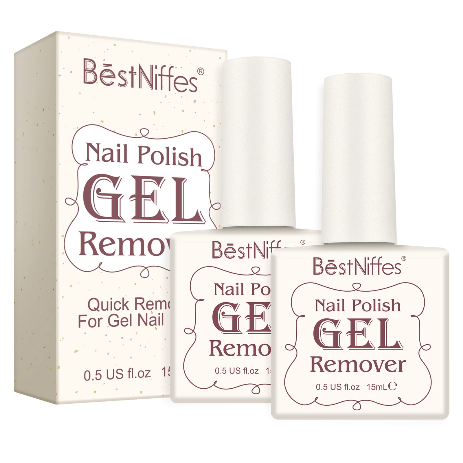 2Pcs Fast-Acting Gel Nail Polish Remover - Works in 3-5 Minutes Without Foil or Wrapping - 15ML Bottles (Pack of 2) - Perfect for At-Home Manicures, Salon Professionals & Nail Art Enthusiasts
