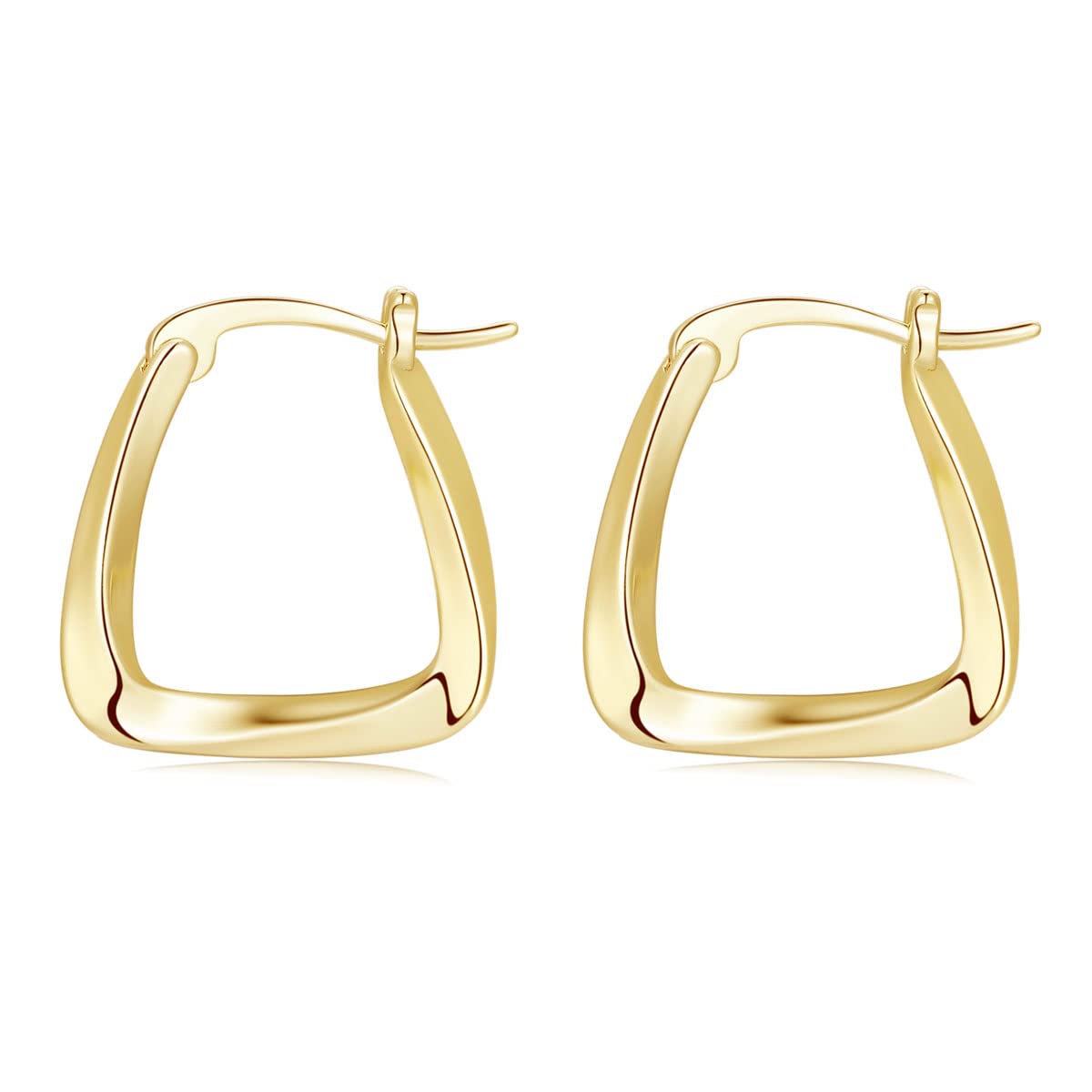 MASOP VOGU 925 Sterling Silver Hoop Earrings for Women - Hypoallergenic Twisted Geometric Triangle Cuff Earrings | Perfect for Everyday Wear, Parties & Gifts