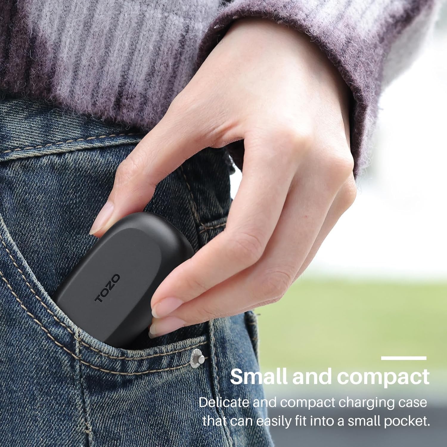 TOZO A1 Wireless Earbuds Bluetooth 5.3 with 65W Fast Charger - Sweatproof Sport Earbuds for Running, Gym & Workout | Hi-Fi Sound for Music & Calls | Long Battery Life for Travel & Commuting