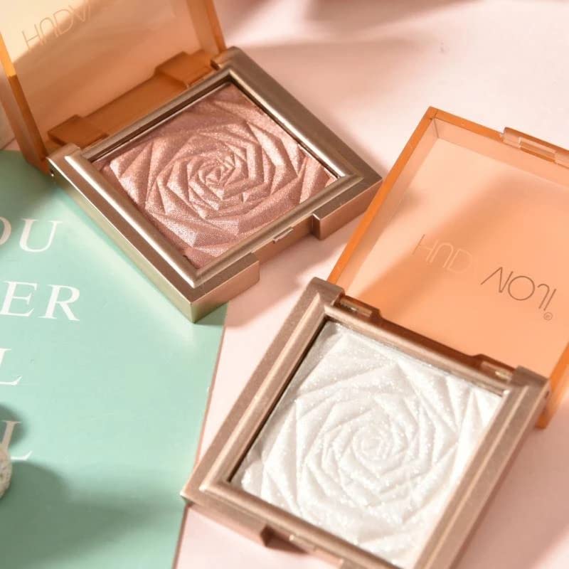 HUDAMOJI ROSE Highlighter Makeup Palette - Waterproof & Long Lasting Face Highlighter, 5g (Shade 04) | Perfect for Contouring, Highlighting & Glowing Makeup Looks for Day & Night