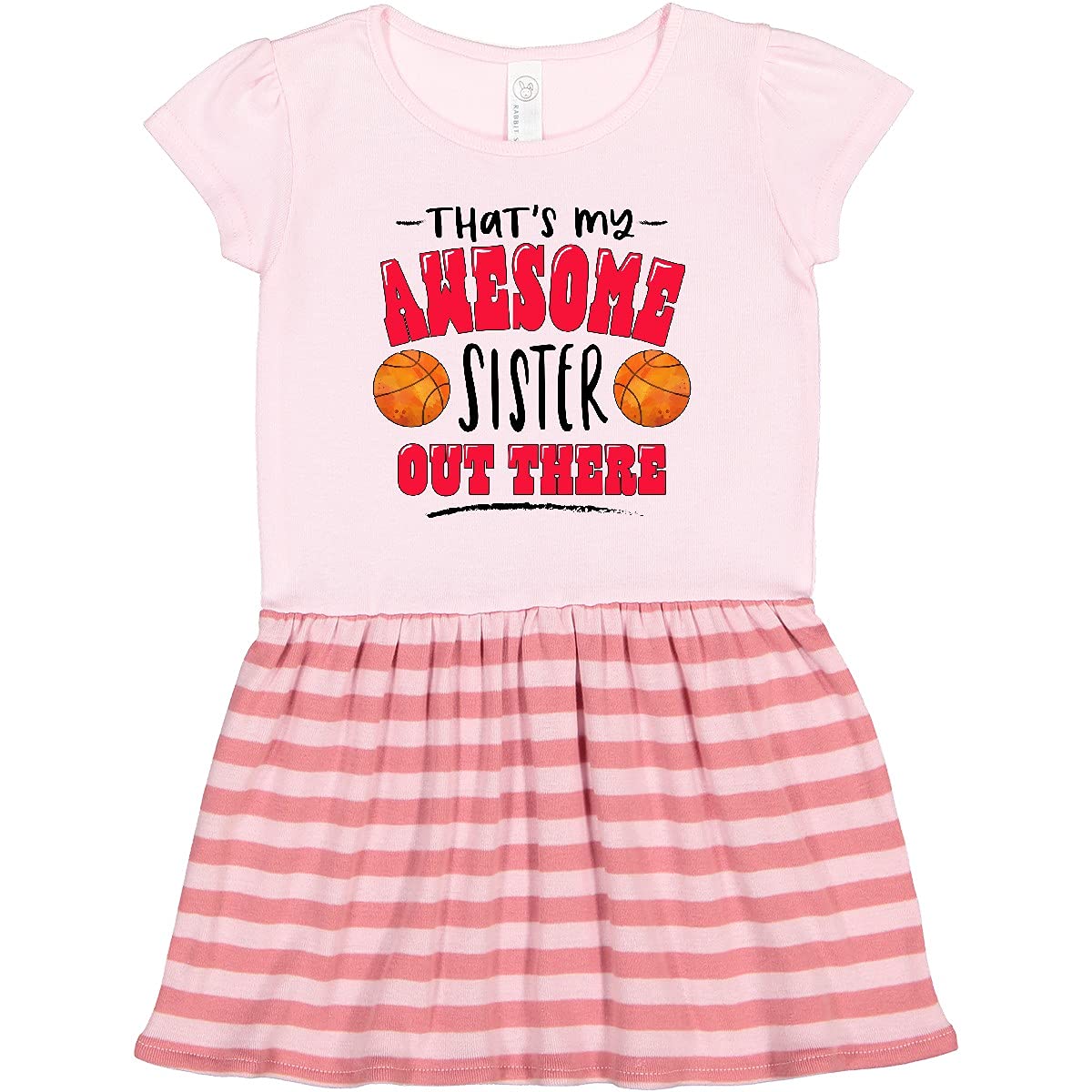 Inktastic Awesome Sister Basketball Toddler Dress - Perfect for Game Day