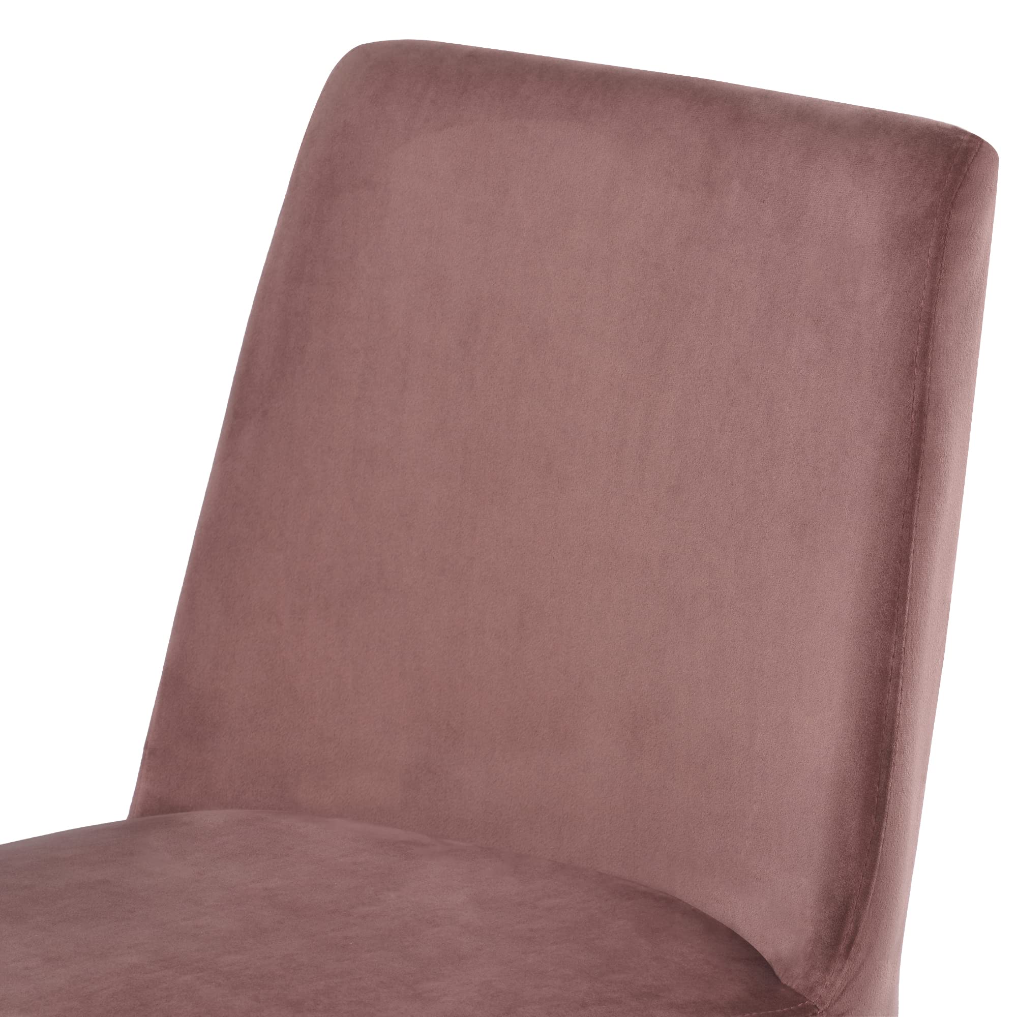 Modern Minimalist Velvet Upholstered Dining Chairs Set of 2 - Pink Accent Chairs with Gold Metal Base for Living Room, Kitchen, Vanity, Patio - Perfect for Small Spaces, Dining Areas & Home Decor