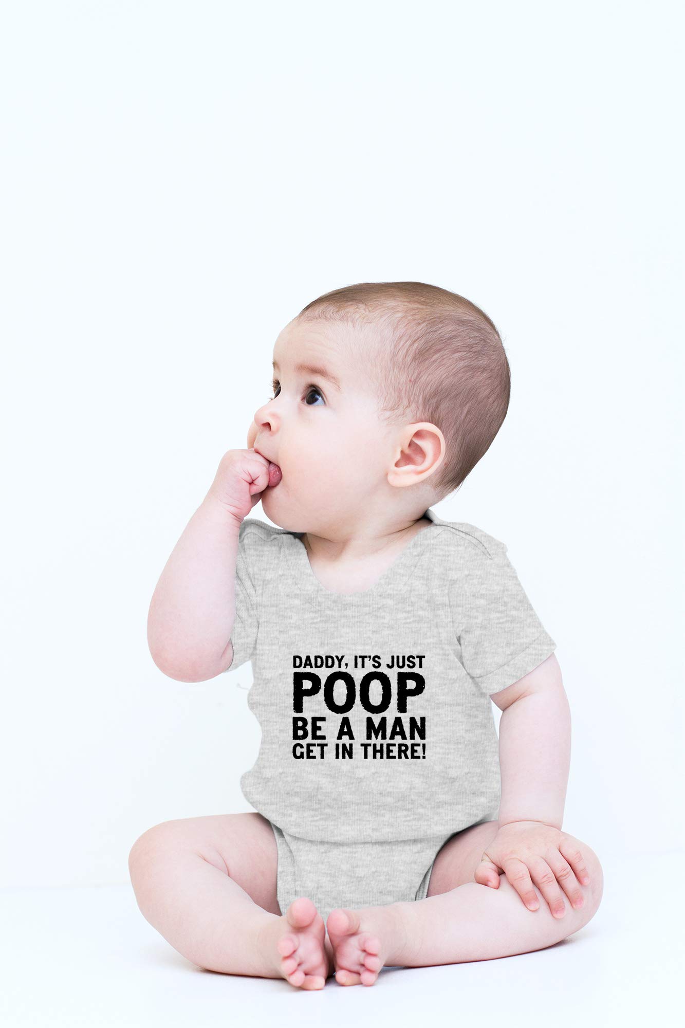 Funny Baby Bodysuit - 'Daddy, It's Just Poop' Newborn Onesie for Boys & Girls | Cute Infant Outfit for Playtime & Photo Shoots | CBTwear