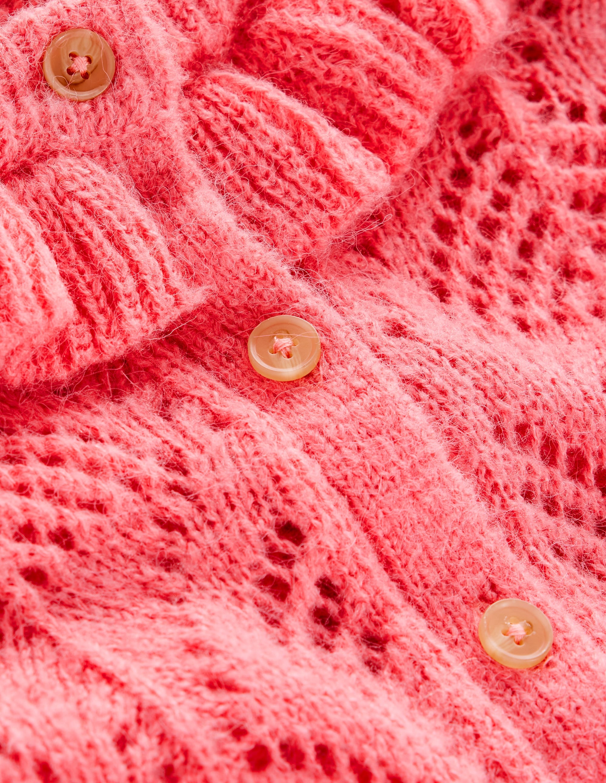 Alice Fluffy Stitch Cardigan for Women - Soft Salmon Pink Knit Sweater | Cozy Winter Fashion, Casual Outfit & Loungewear