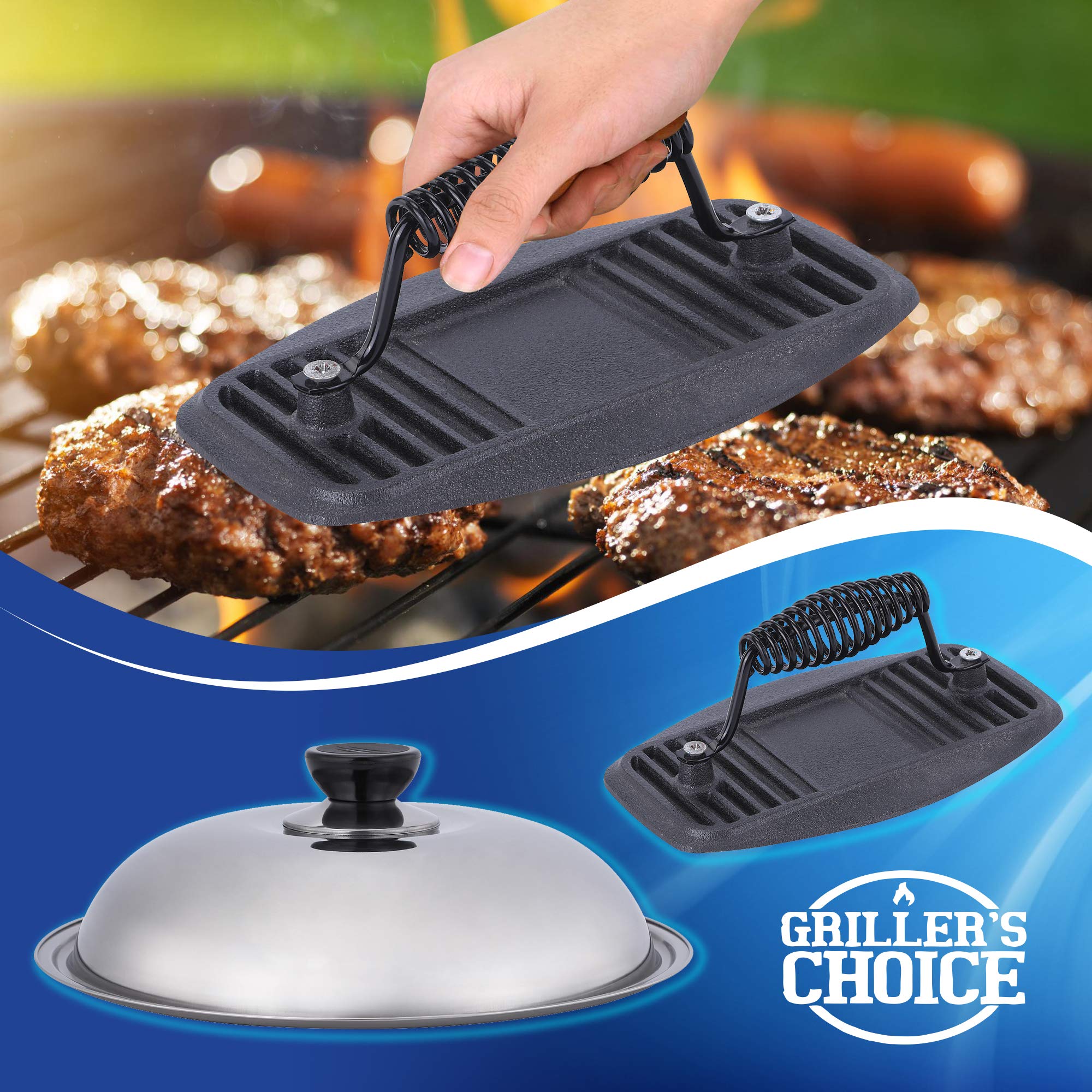 Grillers Choice - Ultimate Griddle Accessories Set - Heavy Duty Stainless Steel Spatula Set for Flat Top Grills, Hibachi & BBQ - Professional Chef Designed - Perfect for Outdoor Cooking, Backyard Grilling & Commercial Use
