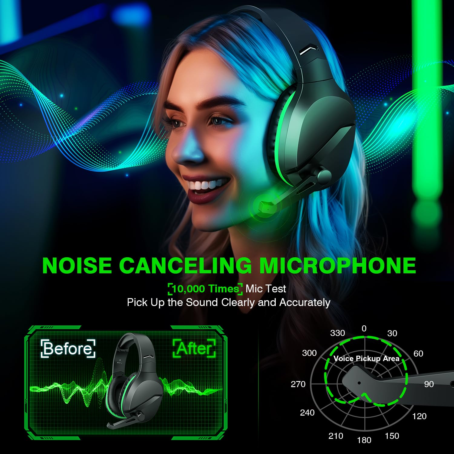 X3 Wireless Gaming Headset for Xbox Series X|S, Xbox One, PS5, PC, Mac, Nintendo Switch - Bluetooth Gaming Headphones with Noise Cancelling Mic, 60H Battery Life, Low Latency - Perfect for Gaming, Streaming & Online Chat