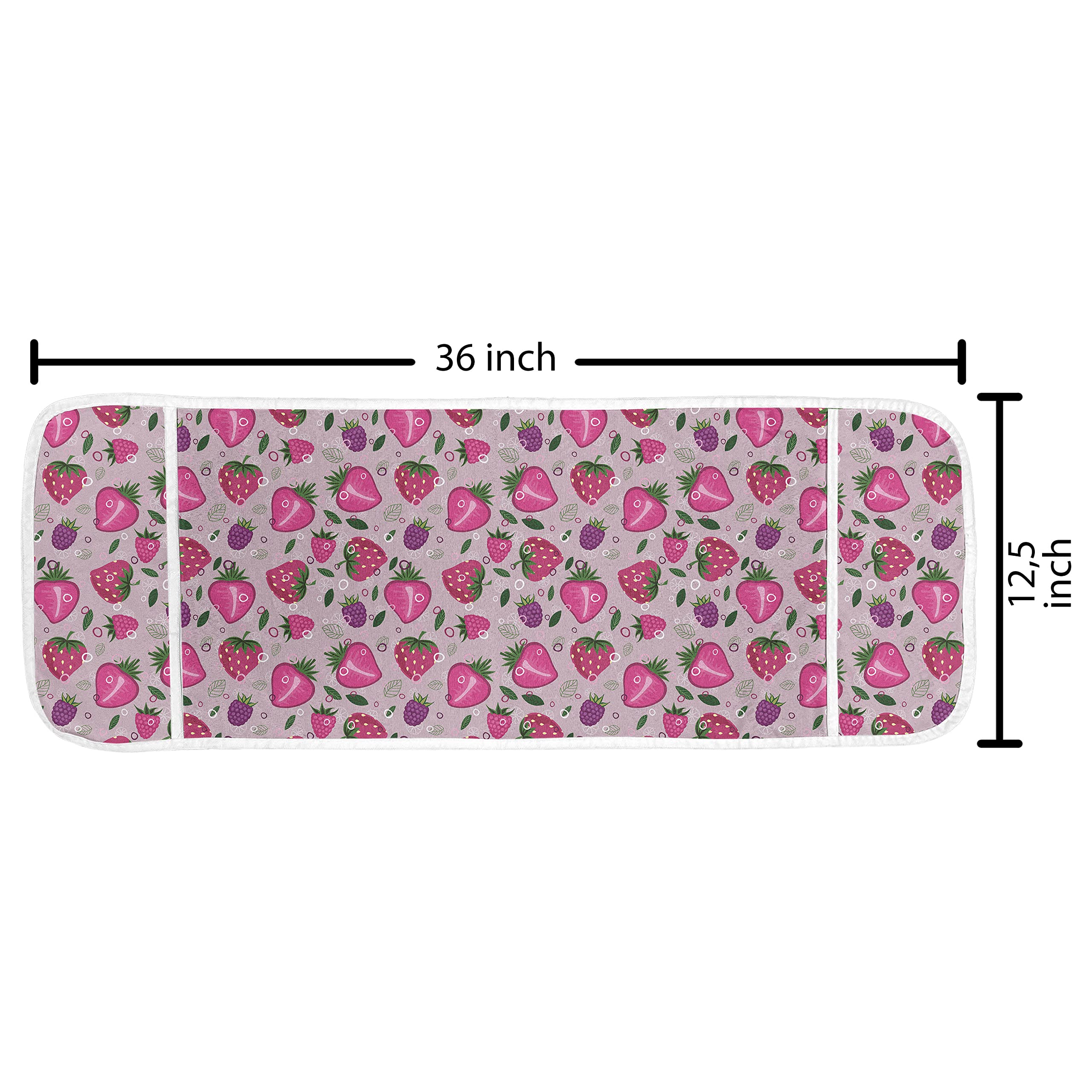 Ambesonne Fruit Microwave Cover - Waterproof Strawberry Blackberry Raspberry Summer Pattern Kitchen Organizer with Pockets 36