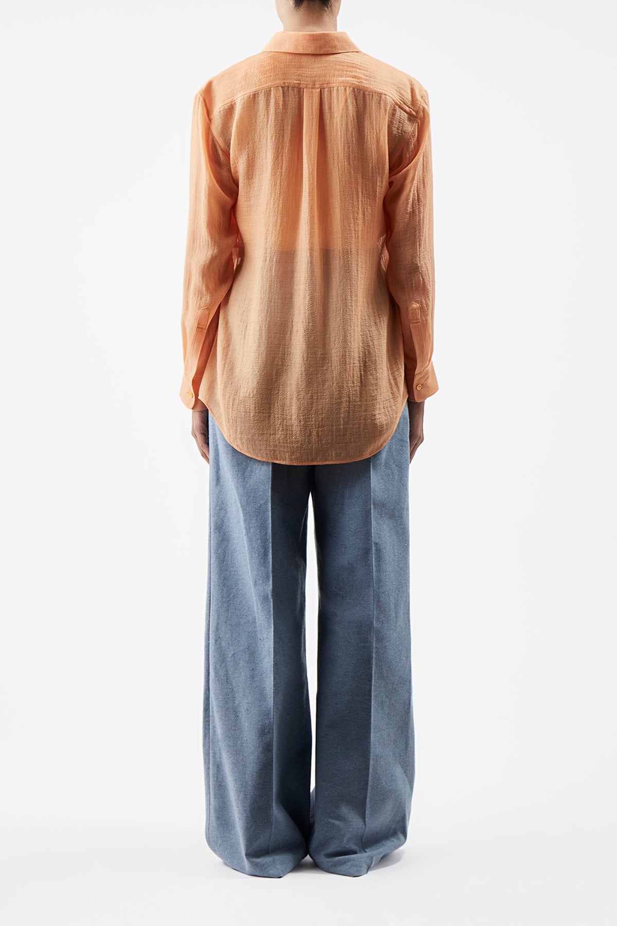 Ferrara Shirt in Fluorescent Orange - Premium Cashmere Silk Gauze Blouse for Women | Office Wear, Evening Outfits & Special Occasions