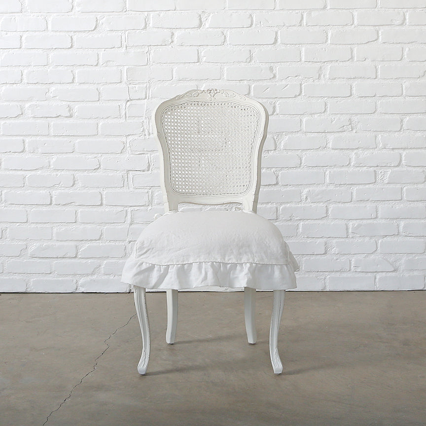 Darcy Armless Chair with Oyster Linen Seat Slipcover - Modern Accent Chair for Living Room, Bedroom, or Office Decor