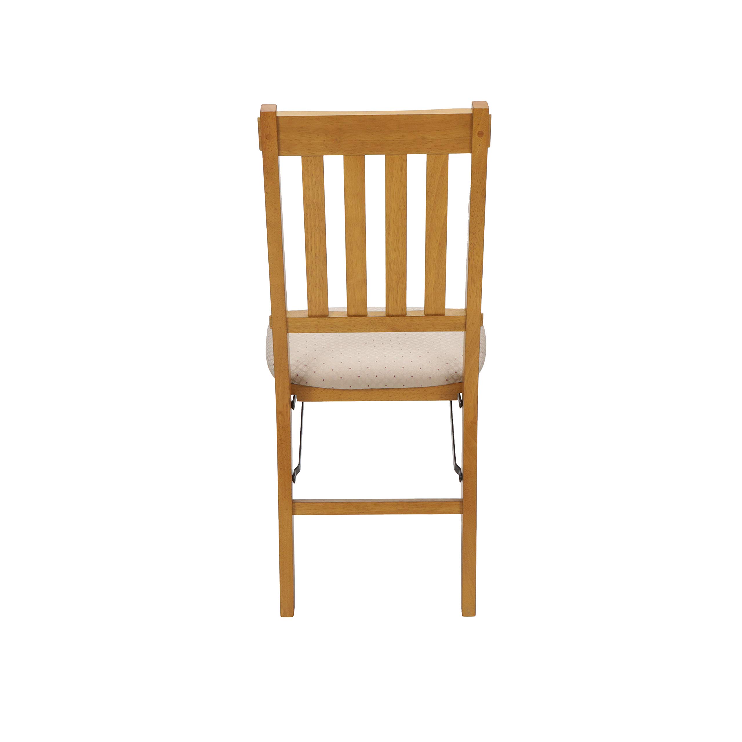 Stakmore Oak Finish Folding Card Table & 2 Arts & Crafts Chairs Set - Perfect for Game Nights, Crafting & Home Decor
