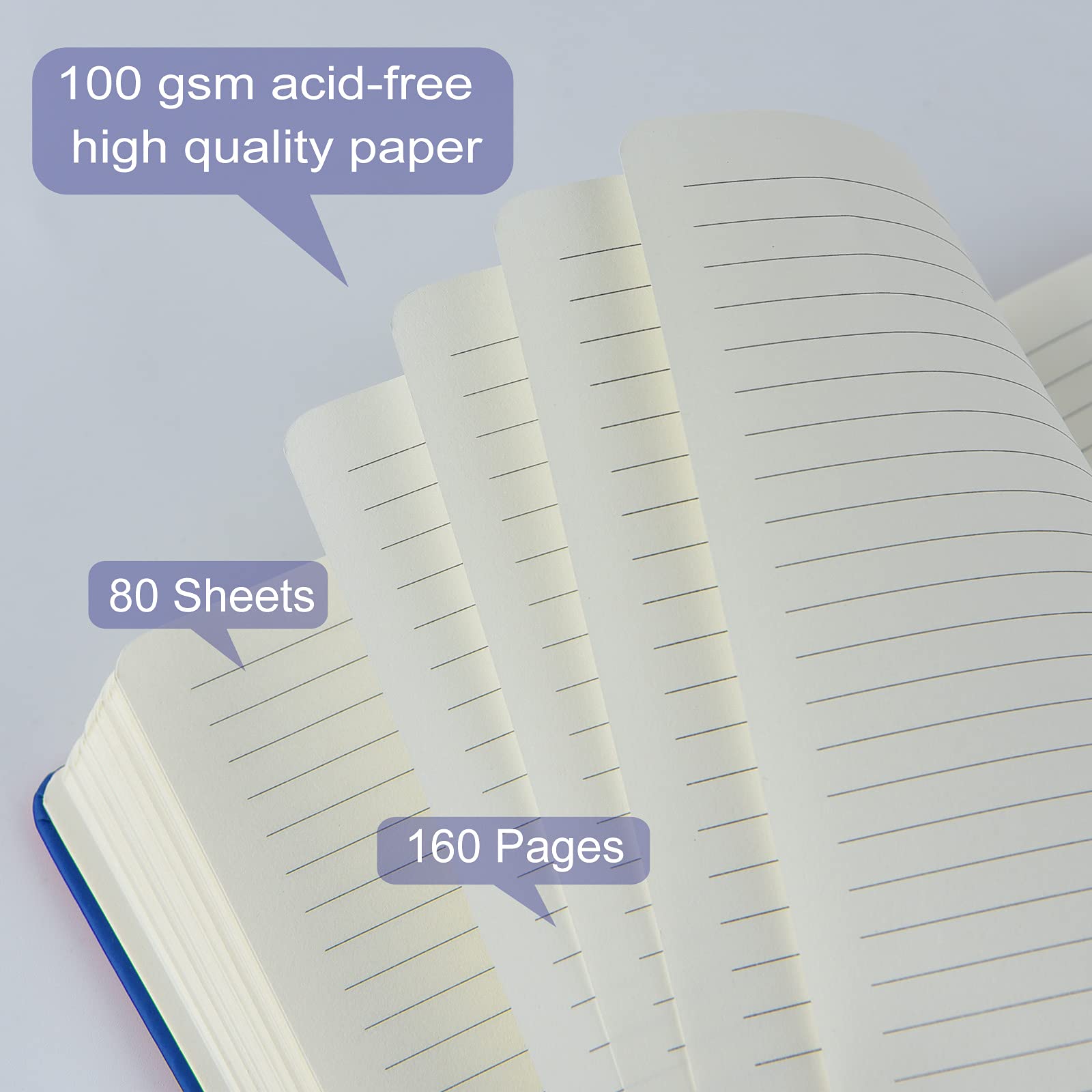 Coopay 24-Pack A5 Hardcover Lined Notebooks - 160 Pages, 100GSM Thick Paper, 8.3