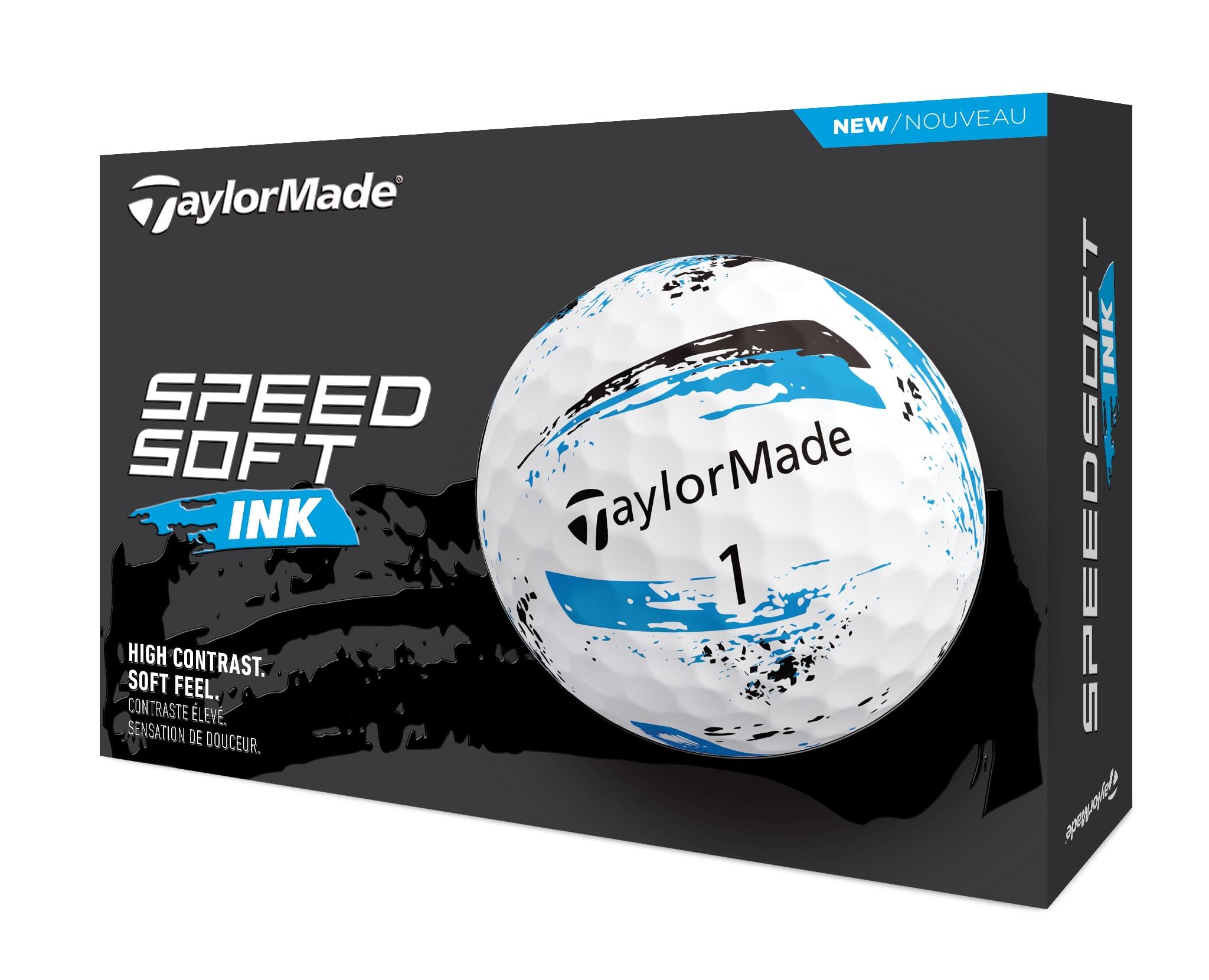 TaylorMade Speed Soft Ink Golf Balls - Premium High Performance Golf Balls for Distance & Control - Perfect for Practice, Tournaments & Casual Play