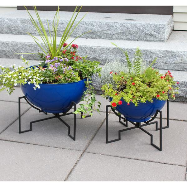 Jane Planters with Steel Patina Bowls - Modern Indoor/Outdoor Flower Pots for Home, Office & Garden Decor | Perfect for Succulents, Herbs & Small Plants