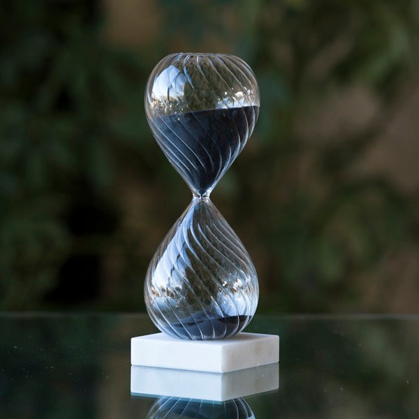 45 Minute Freestanding Hourglass - Black or White - Perfect for Home Decor, Office Desk, and Time Management Tool