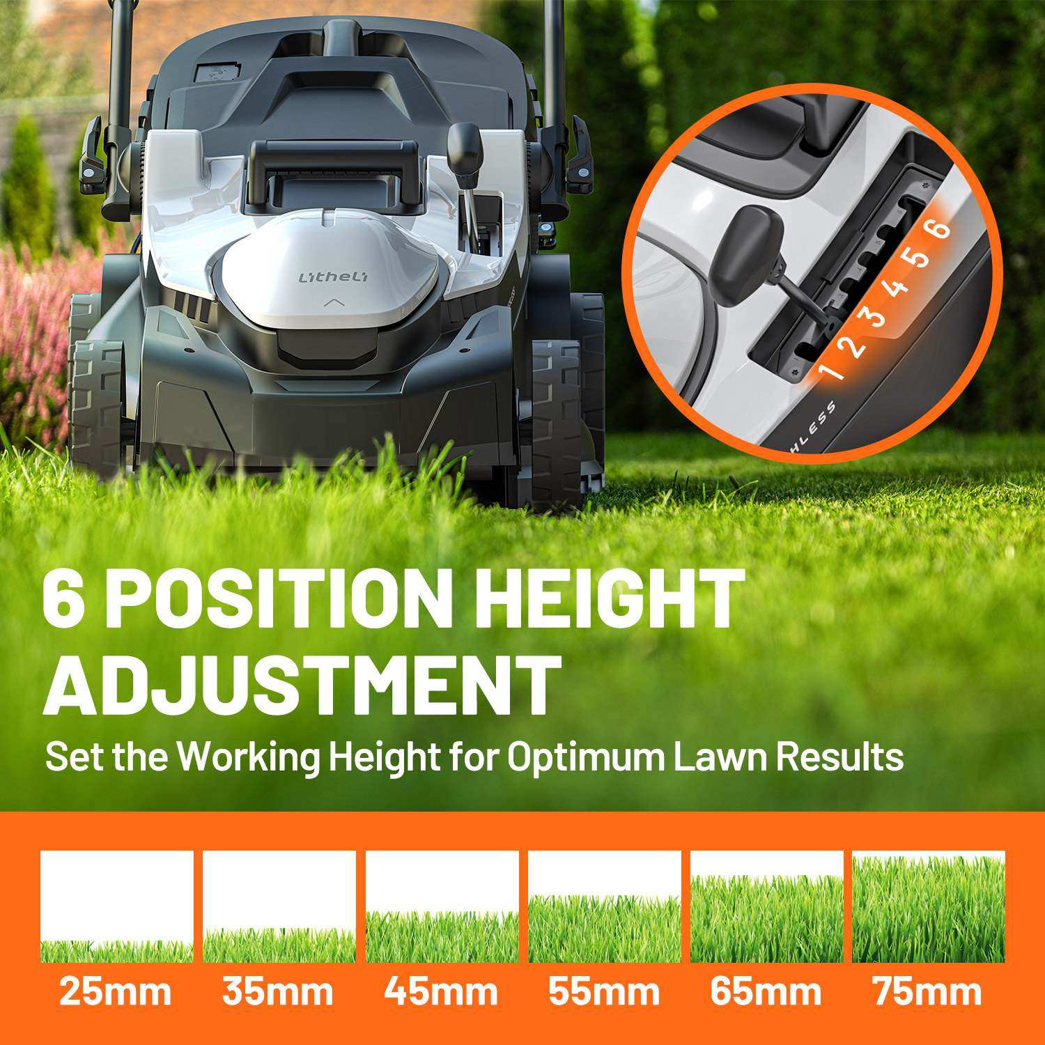 Litheli 20V Brushless Self-Propelled Cordless Lawn Mower with 2x4.0Ah Batteries - 18 Inch Cutting Width - Perfect for Medium to Large Yards & Landscaping