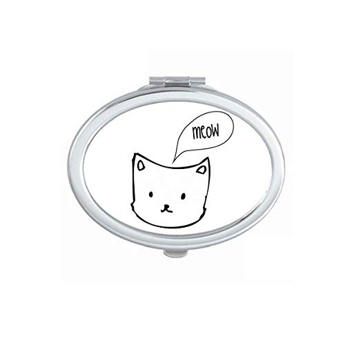 DIYthinker Cat Head Mewing Animal Cartoon Mirror - Portable Foldable Double-Sided Hand Mirror for Makeup & Glasses | Perfect for Travel, Home Vanity & Gift Giving