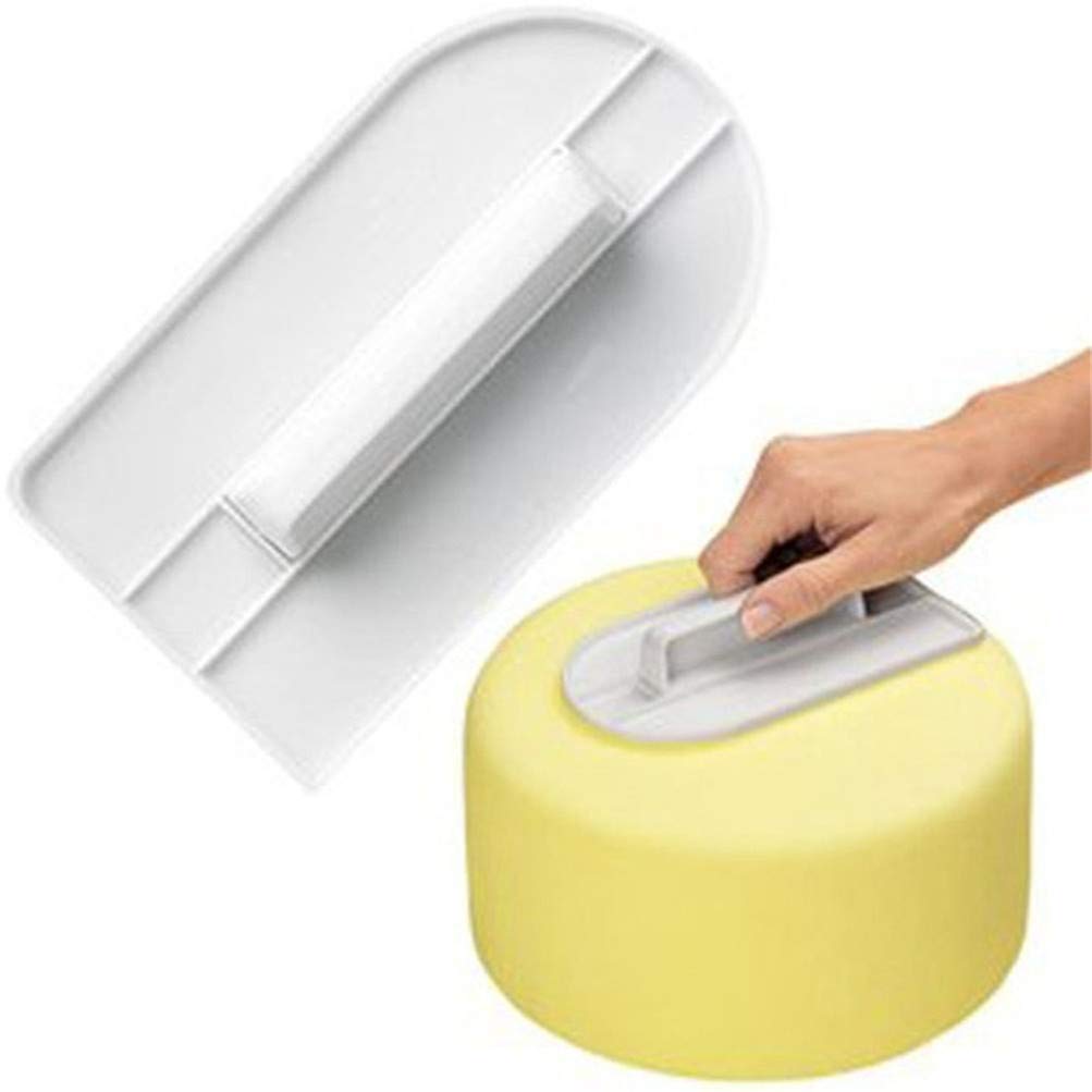 Flybloom White Cake Surface Screed Cream Scraper - Professional Fondant Smoother Tool for Cake Decorating | Perfect for Smoothing Fondant, Buttercream & Cake Icing | Essential Baking Tool for Wedding Cakes, Birthday Cakes & Pastry Decoration